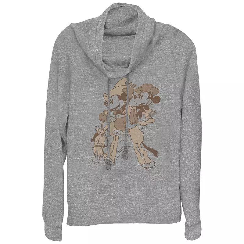 Disney's Mickey Mouse And Minnie Mouse Wild Ride Women's Cowlneck Graphic Lightweight Long Sleeve,  Product Image