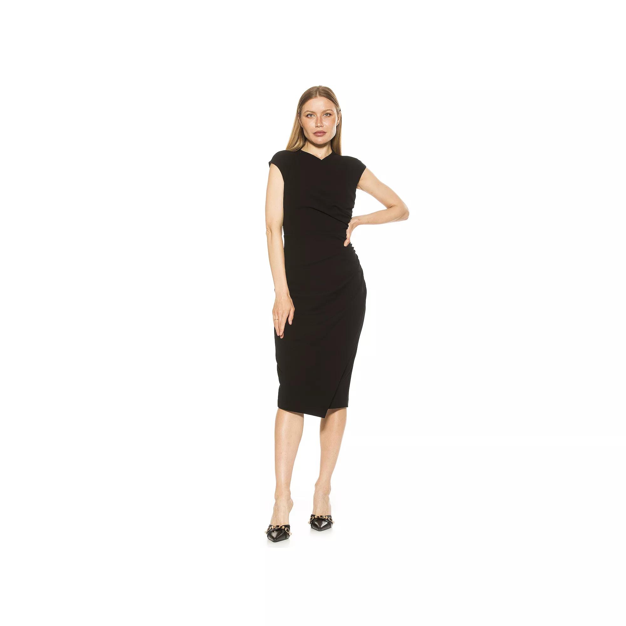 Womens ALEXIA ADMOR Yoon Draped Faux Surplice Sheath Dress, Women's,  Product Image