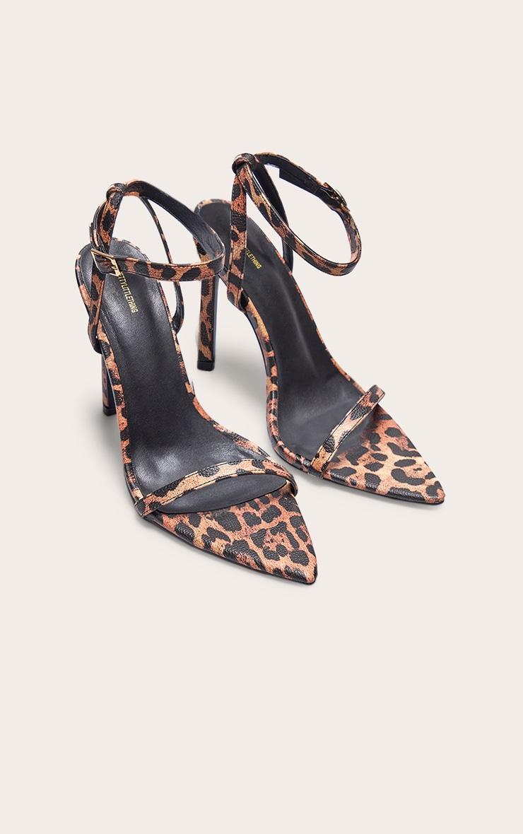 Leopard PU Point Toe Barley There High Heel Sandals Product Image