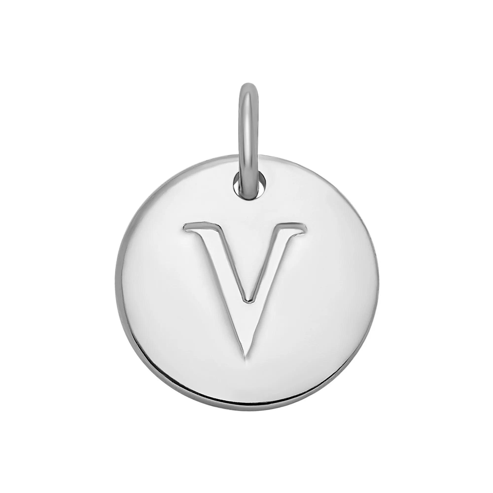 PRIMROSE Sterling Silver Letter Disc Charm, Women's, Sterling Silver F Product Image