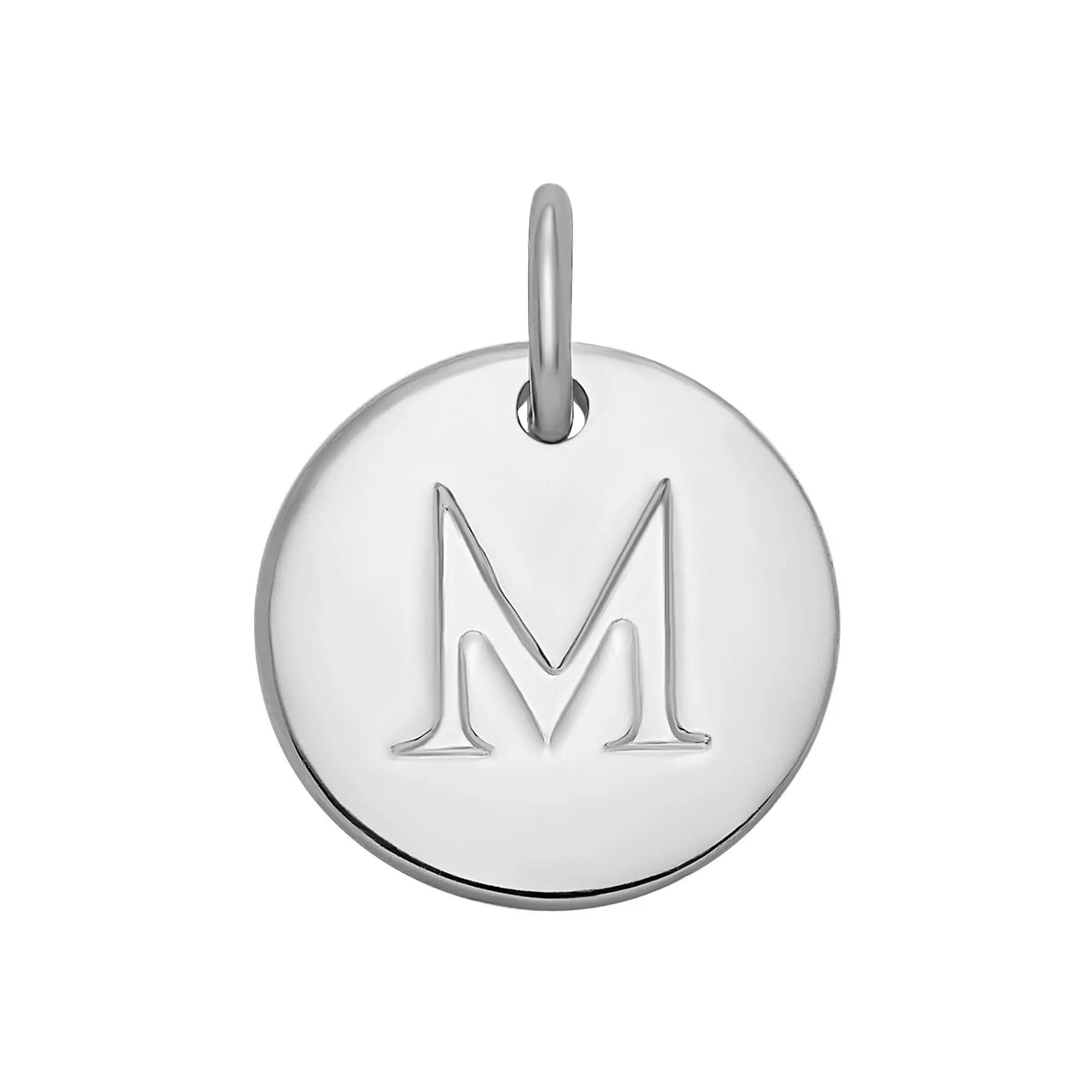PRIMROSE Sterling Silver Letter Disc Charm, Women's, Sterling Silver F Product Image
