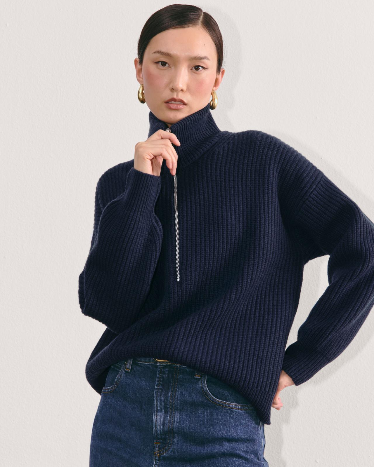 The Half-Zip Sweater in Luxe Merino Product Image