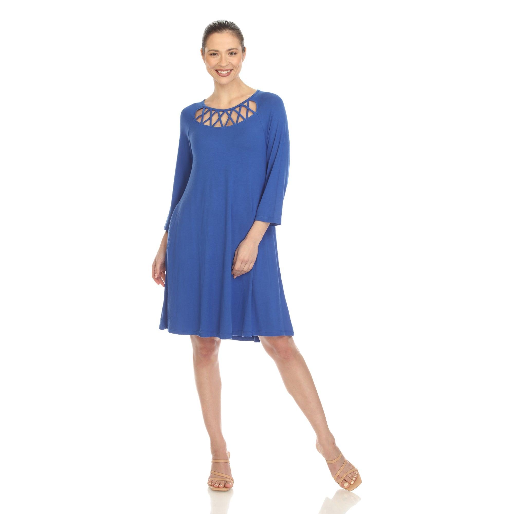 Criss Cross Neckline Swing Midi Dress Product Image