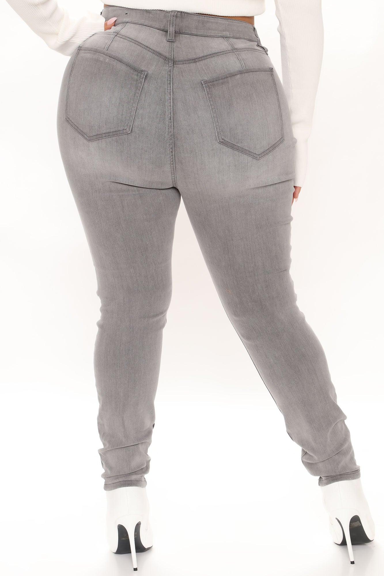 Lights Out High Rise Booty Lifting Skinny Jeans - Grey Product Image