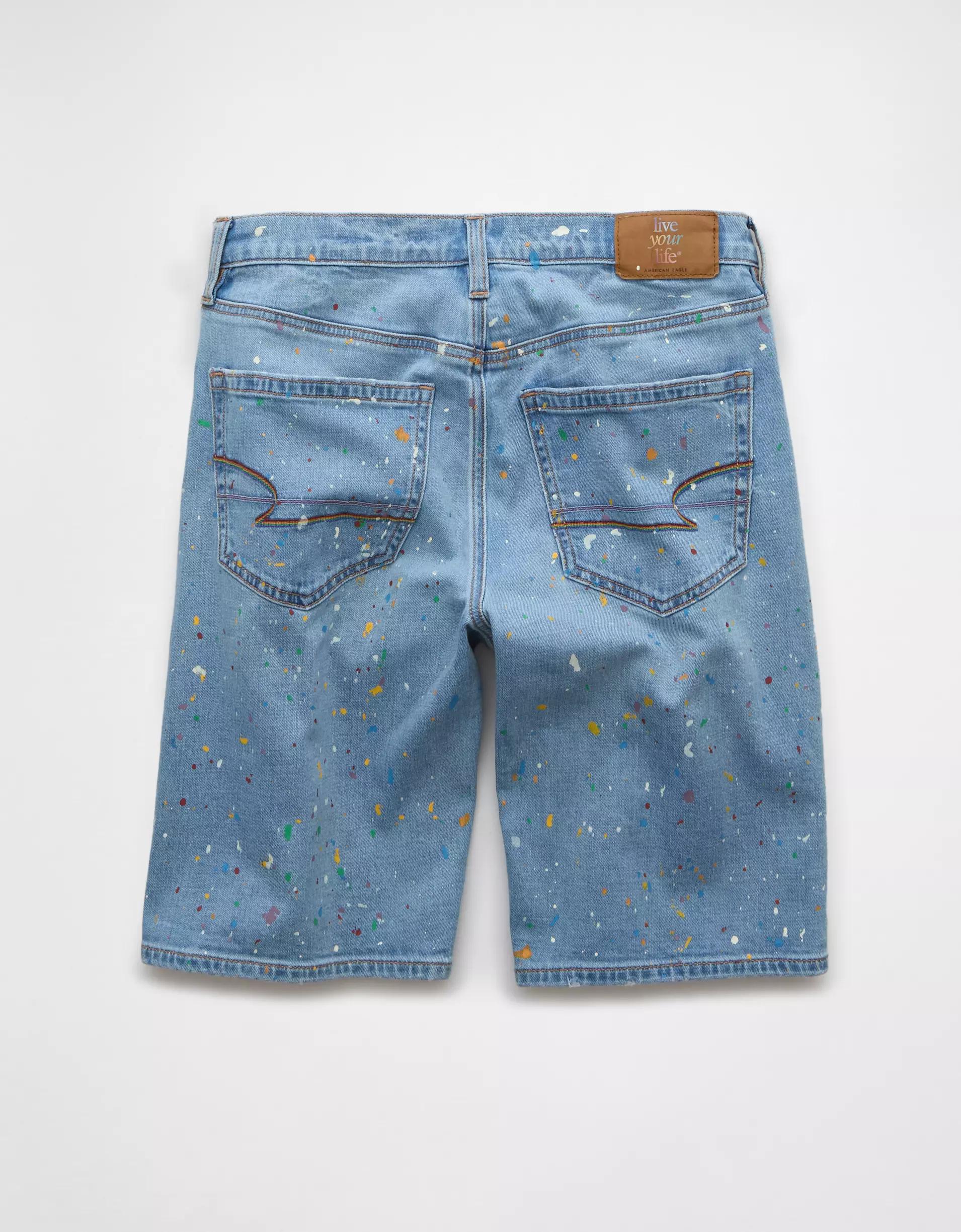 AE 11" Pride Dreamy Drape Stretch Denim High-Waisted Jort Product Image