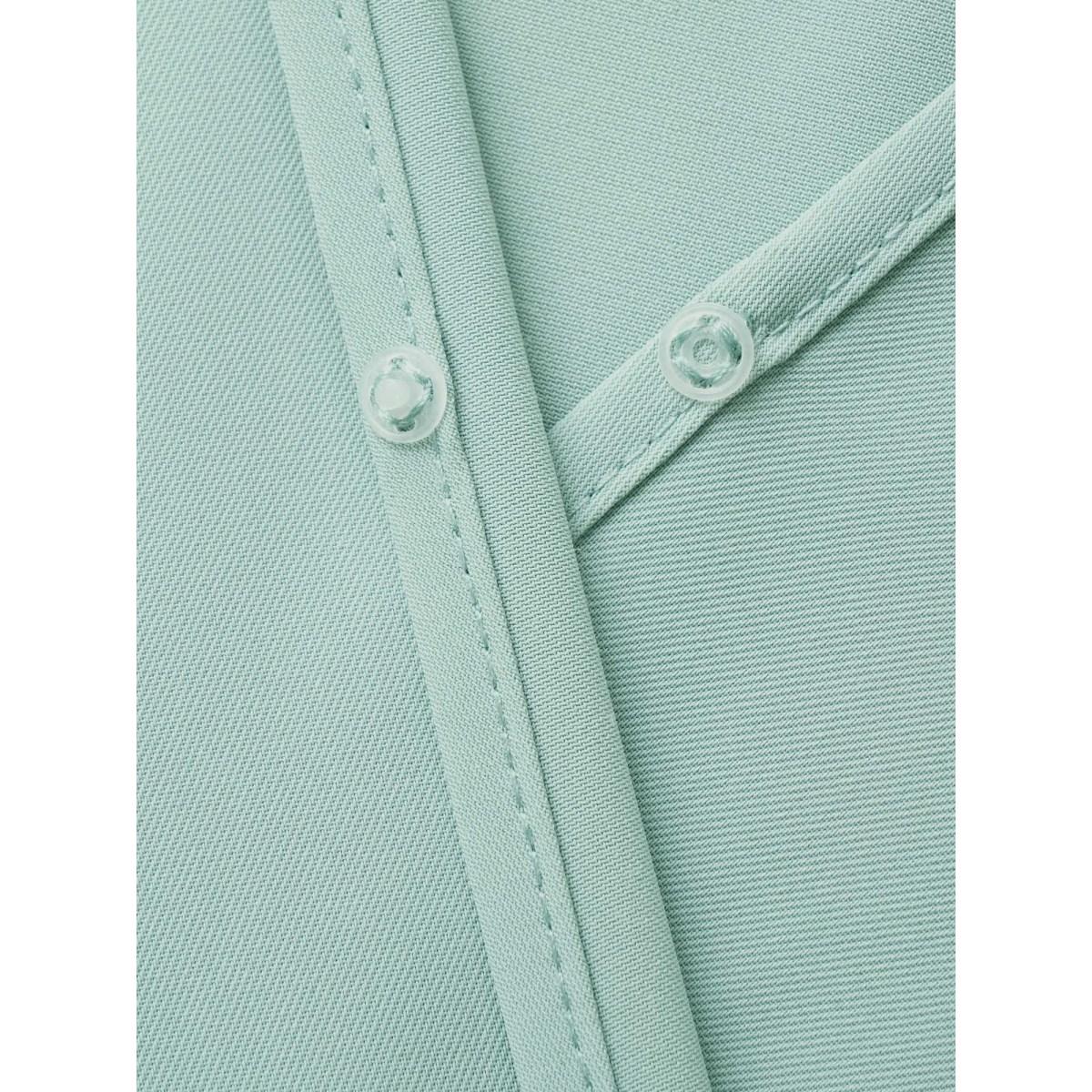 Plus Size Static-Free Overlap Collar Pleated Tie Knot Dress Mint Women At the Office Overlapping Overlap Collar Short sleeve Curvy Midi Dress BloomChic 26/4X Product Image