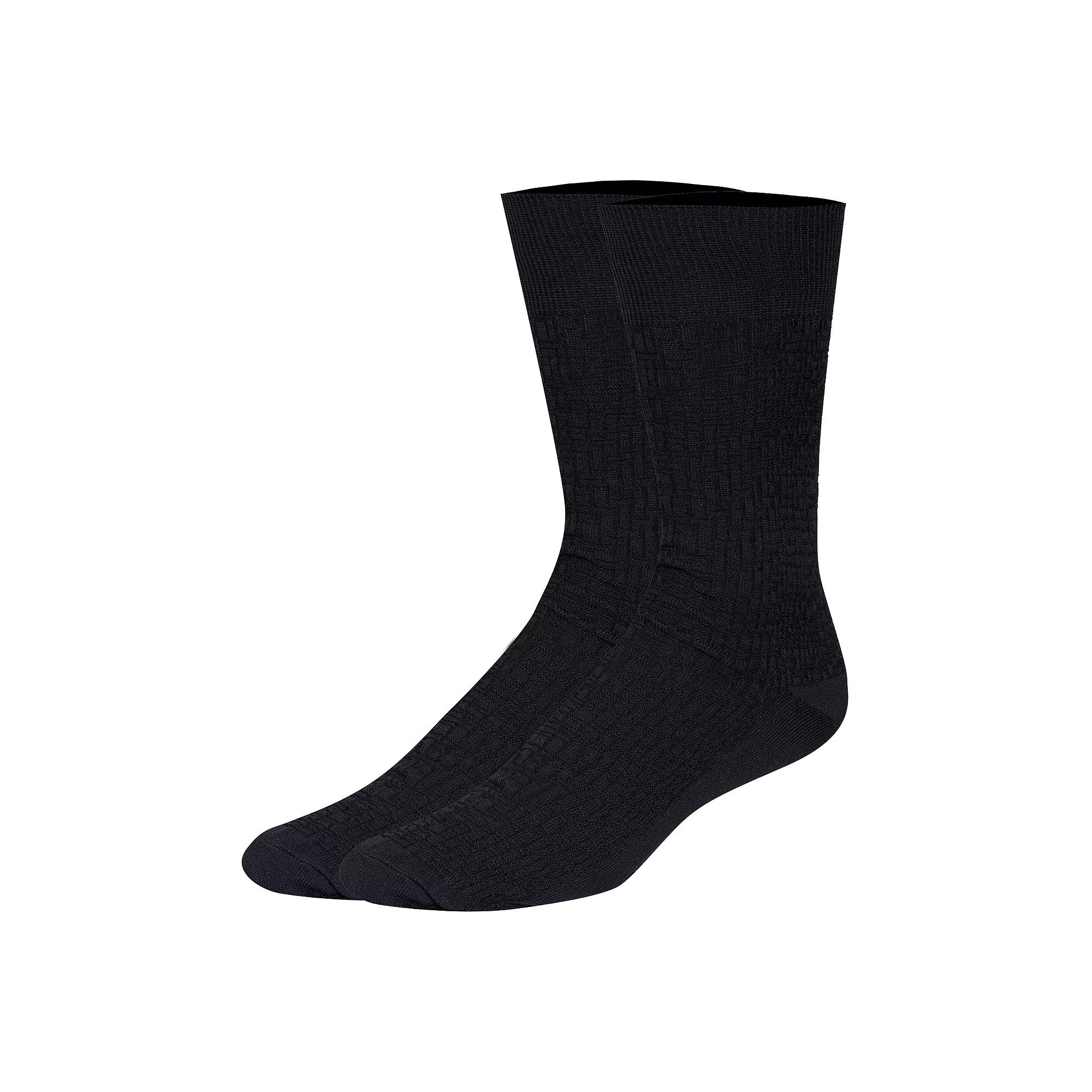 Men's Cole Haan Crew Socks, Black Ribbed Product Image