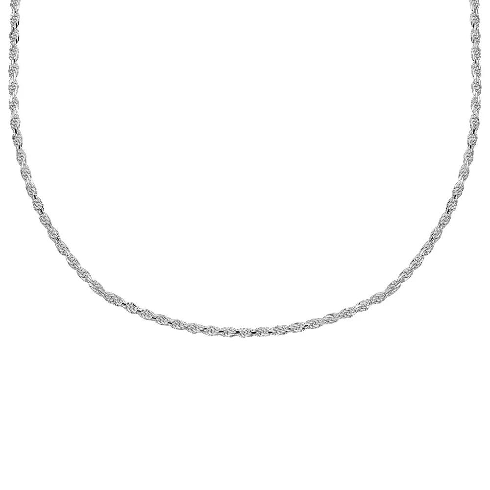 PRIMROSE Sterling Silver Diamond Cut Rope Chain, Women's, Size: 20" Product Image
