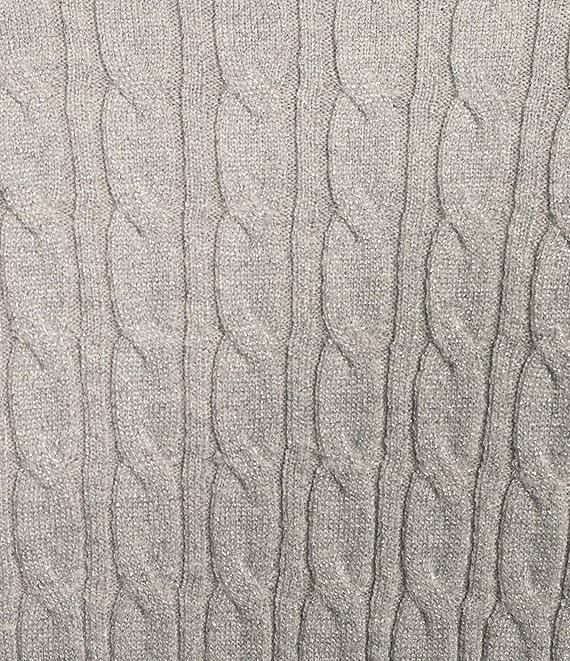 Gianni Bini Cable Crew Neck Long Sleeve Sweater Top Product Image