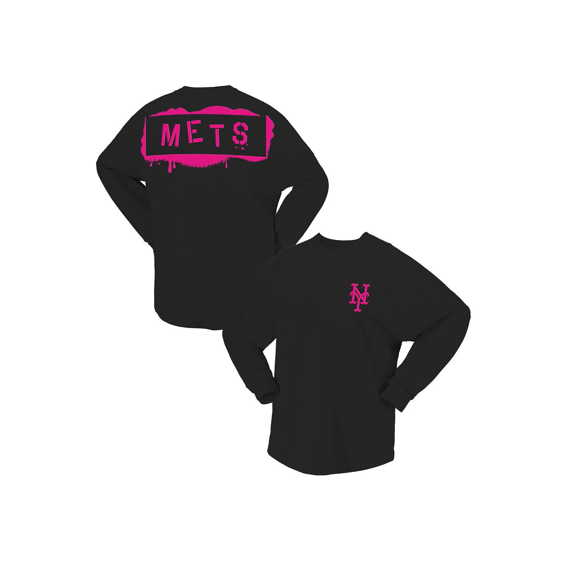 Women's Fanatics Black New York Mets Neon Jersey Long Sleeve T-Shirt,  Product Image