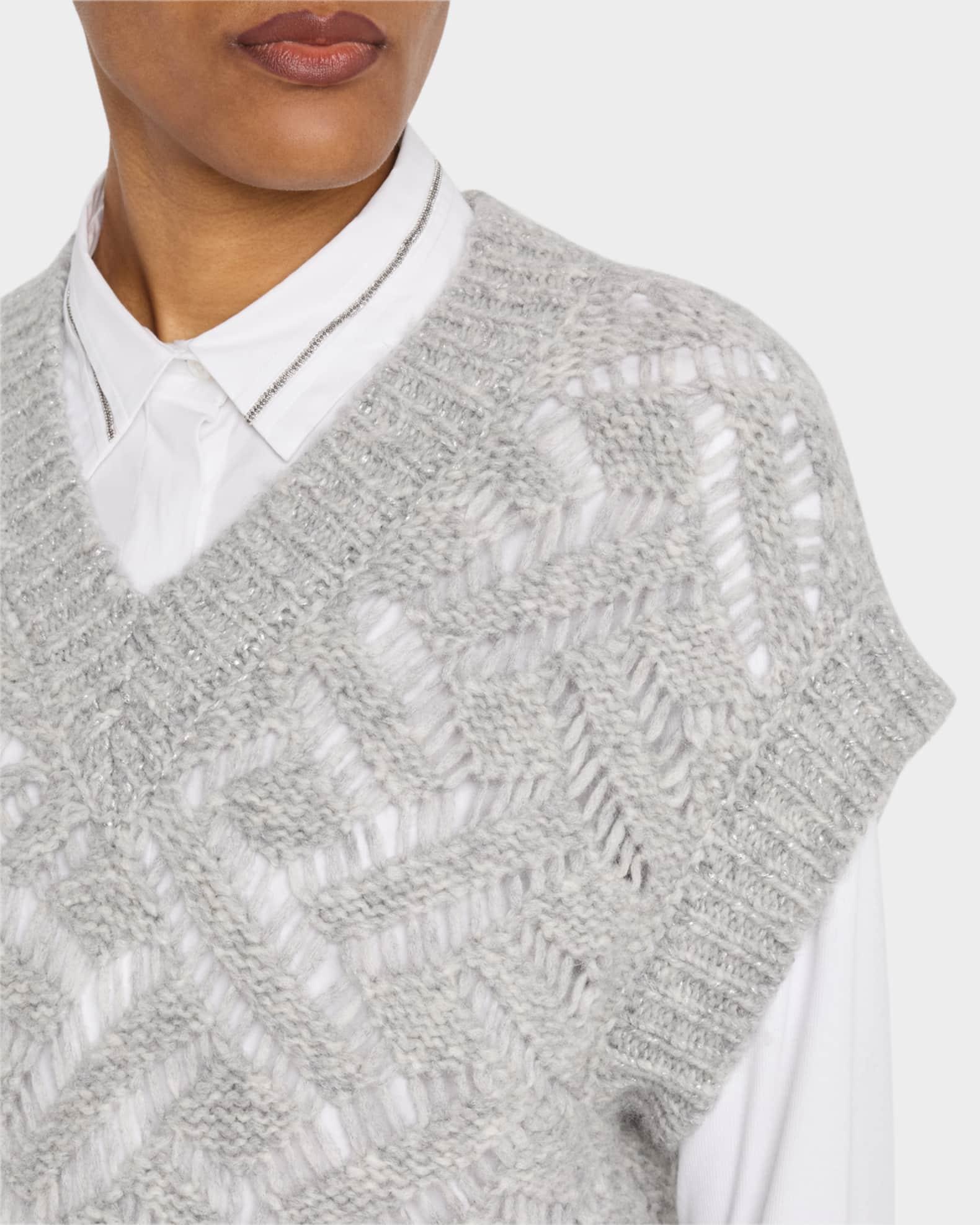 Open-Stitch Knit Vest Product Image