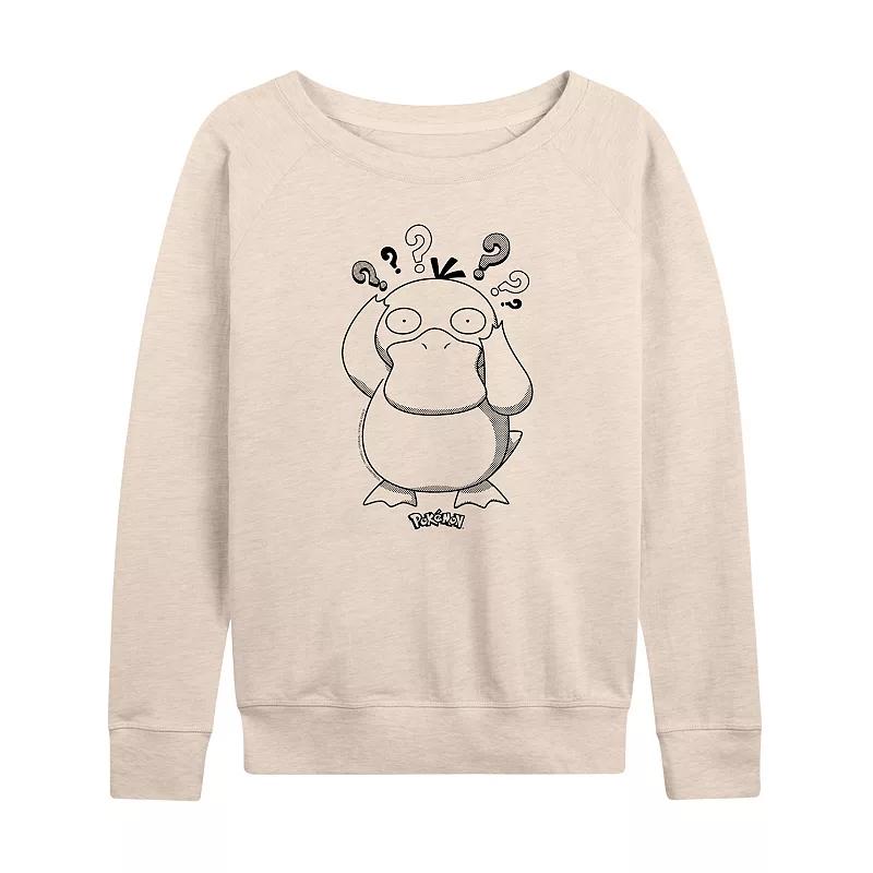Women's Pokemon Psyduck Pattern French Terry Long Sleeve Tee,  Product Image