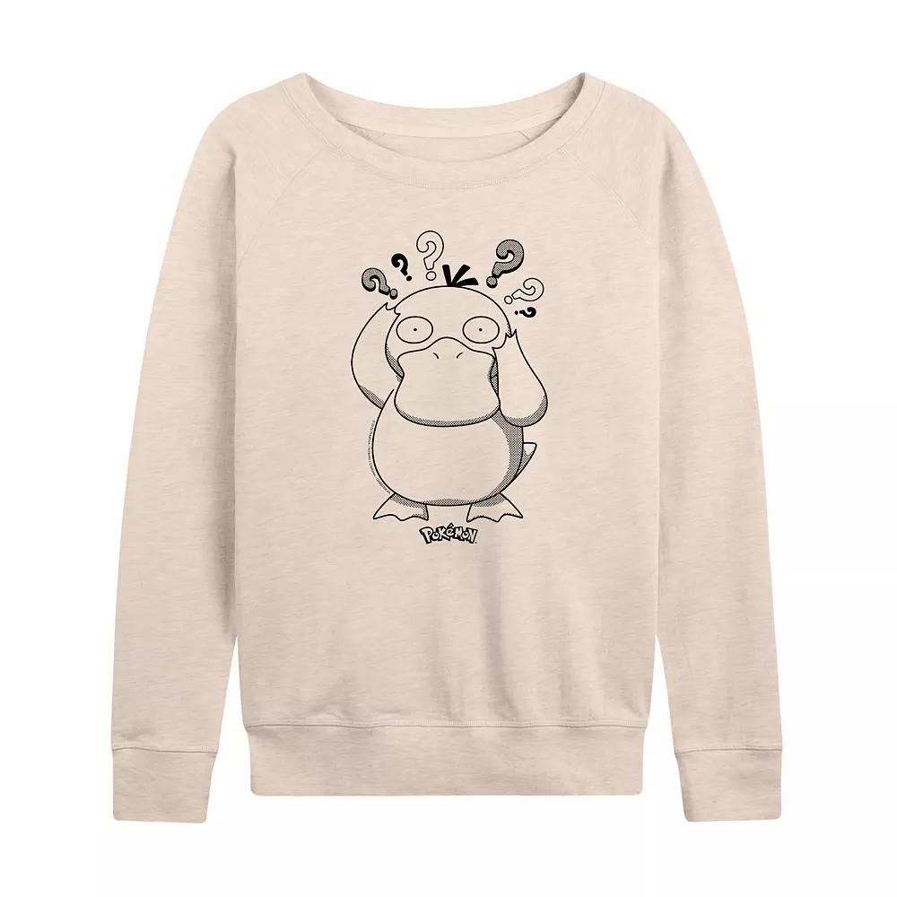 Women's Pokemon Psyduck Pattern French Terry Long Sleeve Tee,  Product Image