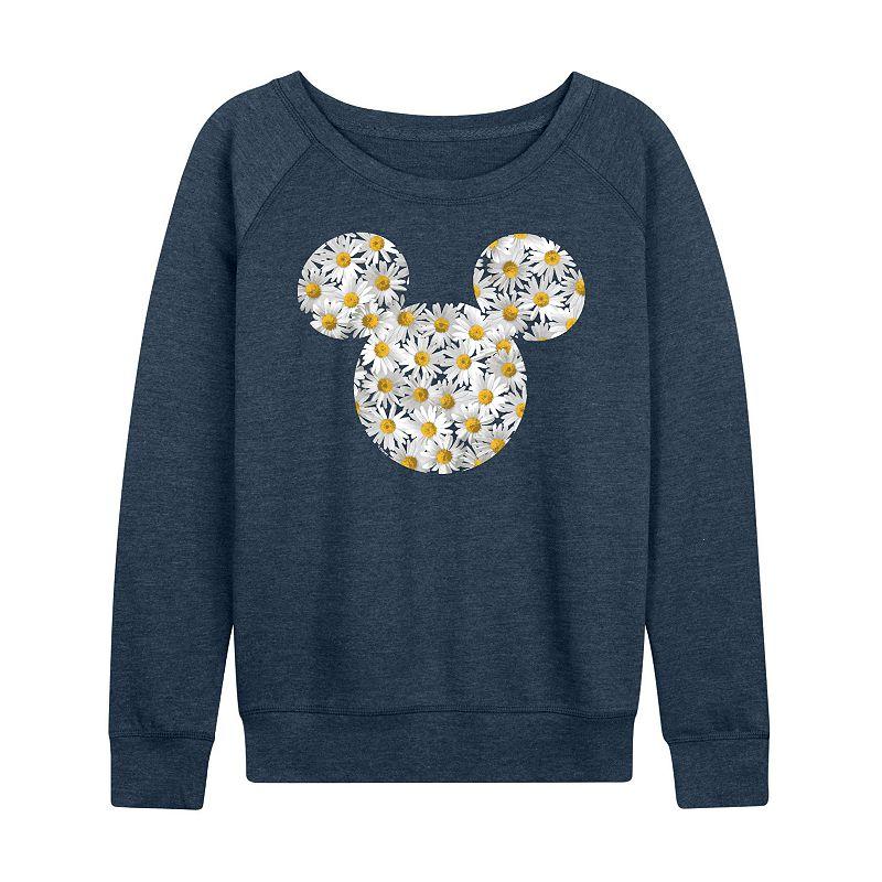 Disney's Mickey Mouse Women's Daisies French Terry Long Sleeve Tee, Girl's,  Product Image