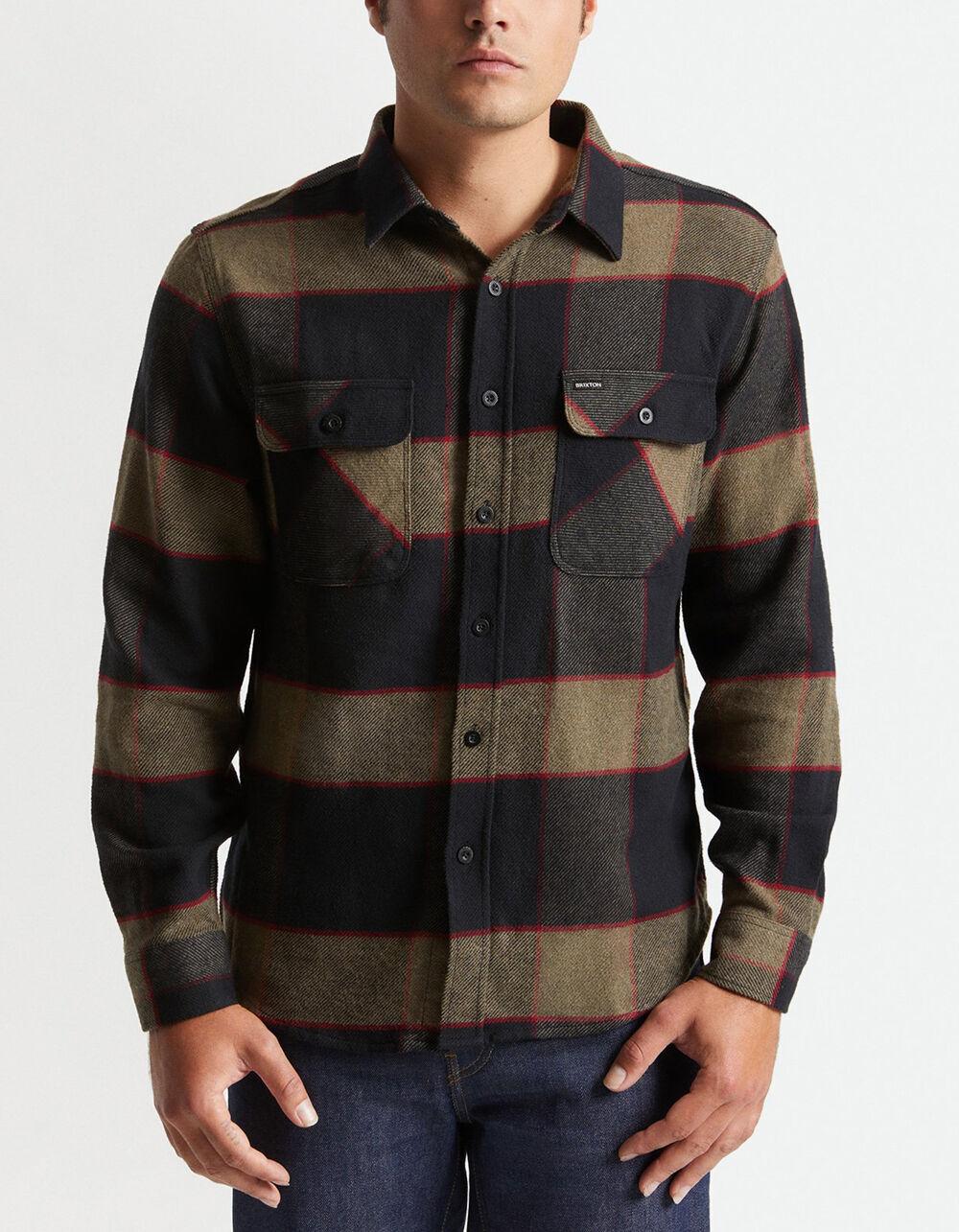 BRIXTON Bowery Mens Flannel - HEATHER GRAY Product Image