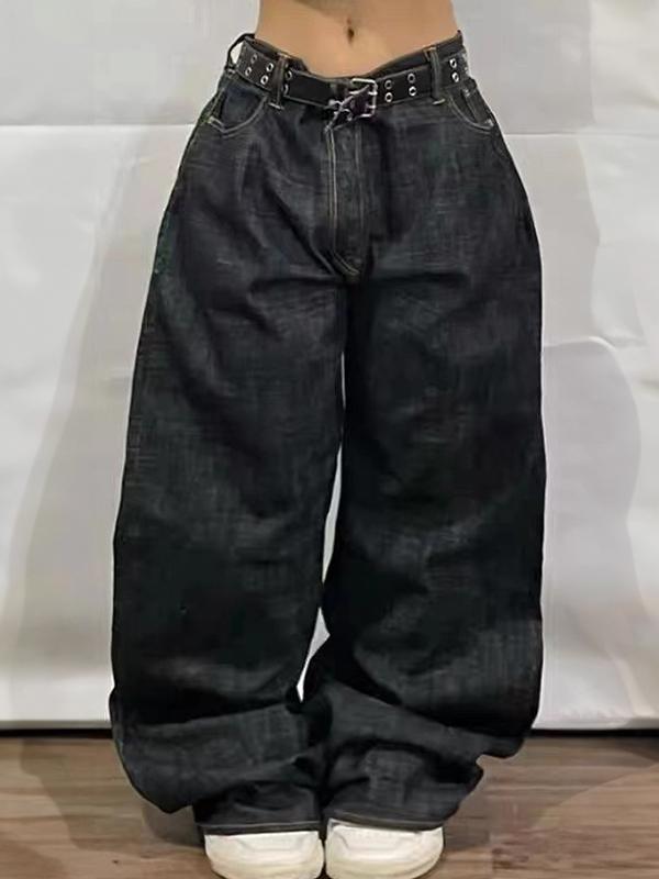 American High Street Personalized Patterns Boyfriend Jeans Product Image