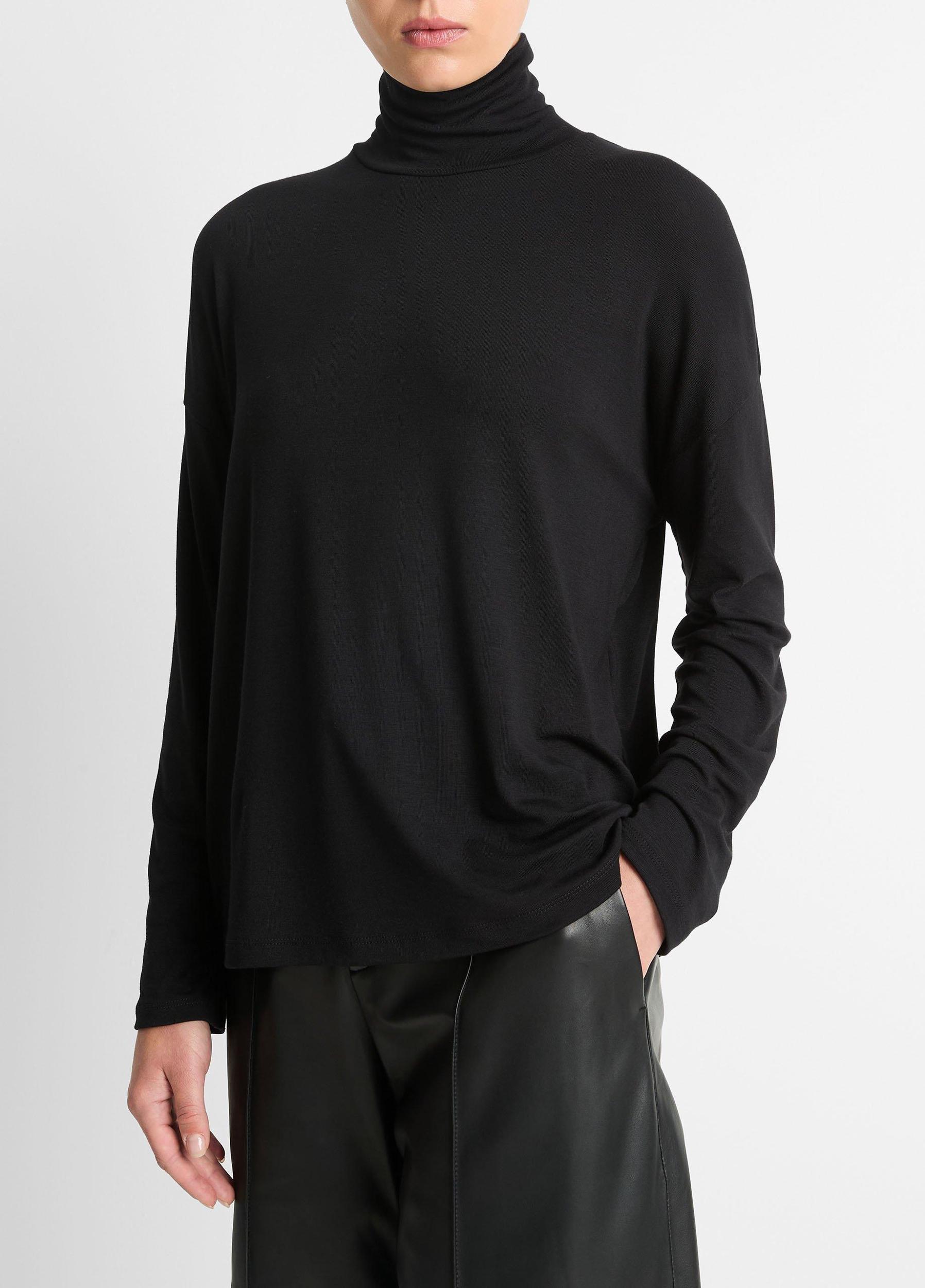 Relaxed Long-Sleeve Turtleneck Top Product Image
