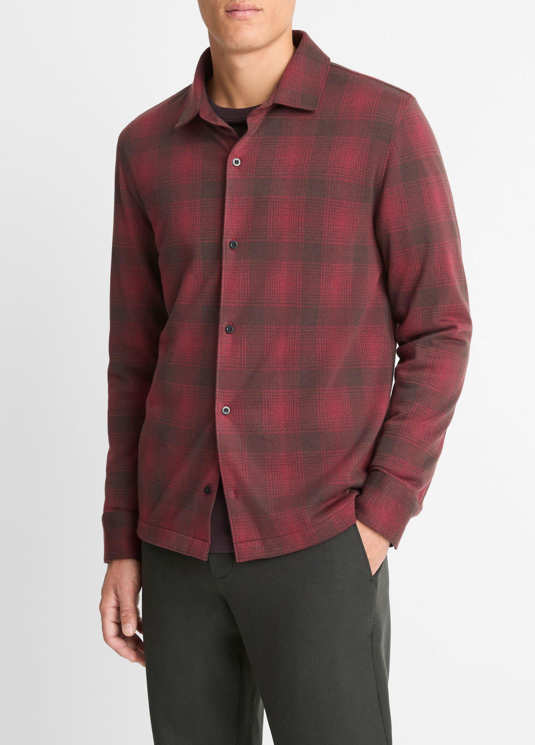 Ombré Plaid Cotton-Blend Shirt Product Image