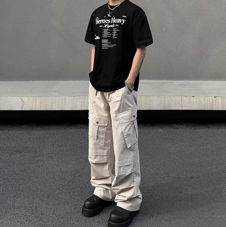 Sopula Men's American Retro Multi-Pocket Paratrooper Cargo Pants Product Image