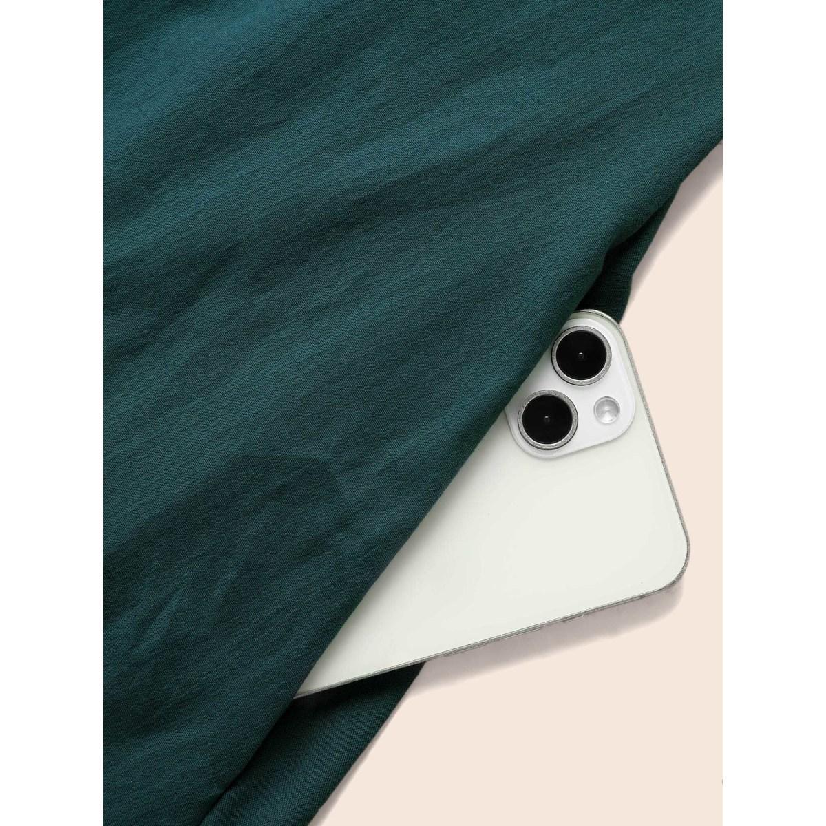 Plus Size Square Neck Ruffle Sleeve Shirred Dress ArmyGreen Women Elegant Shirred Square Neck Short sleeve Curvy BloomChic 28/5X Product Image