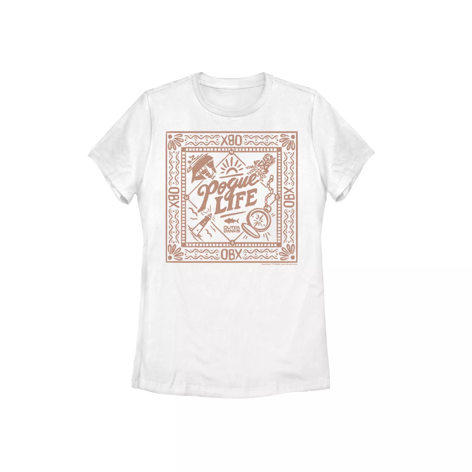 Juniors' Outer Banks Pogue Life Bordered Logo Tee, Girl's,  Product Image