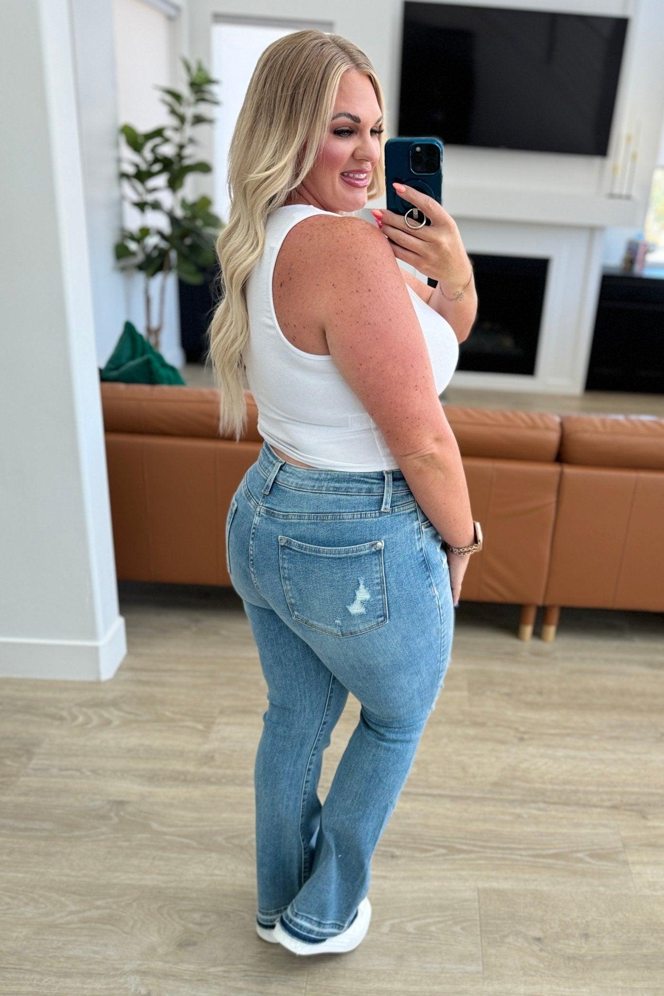 Bentli High Rise Side Tie Denim Skort in Black (Online Exclusive) Product Image