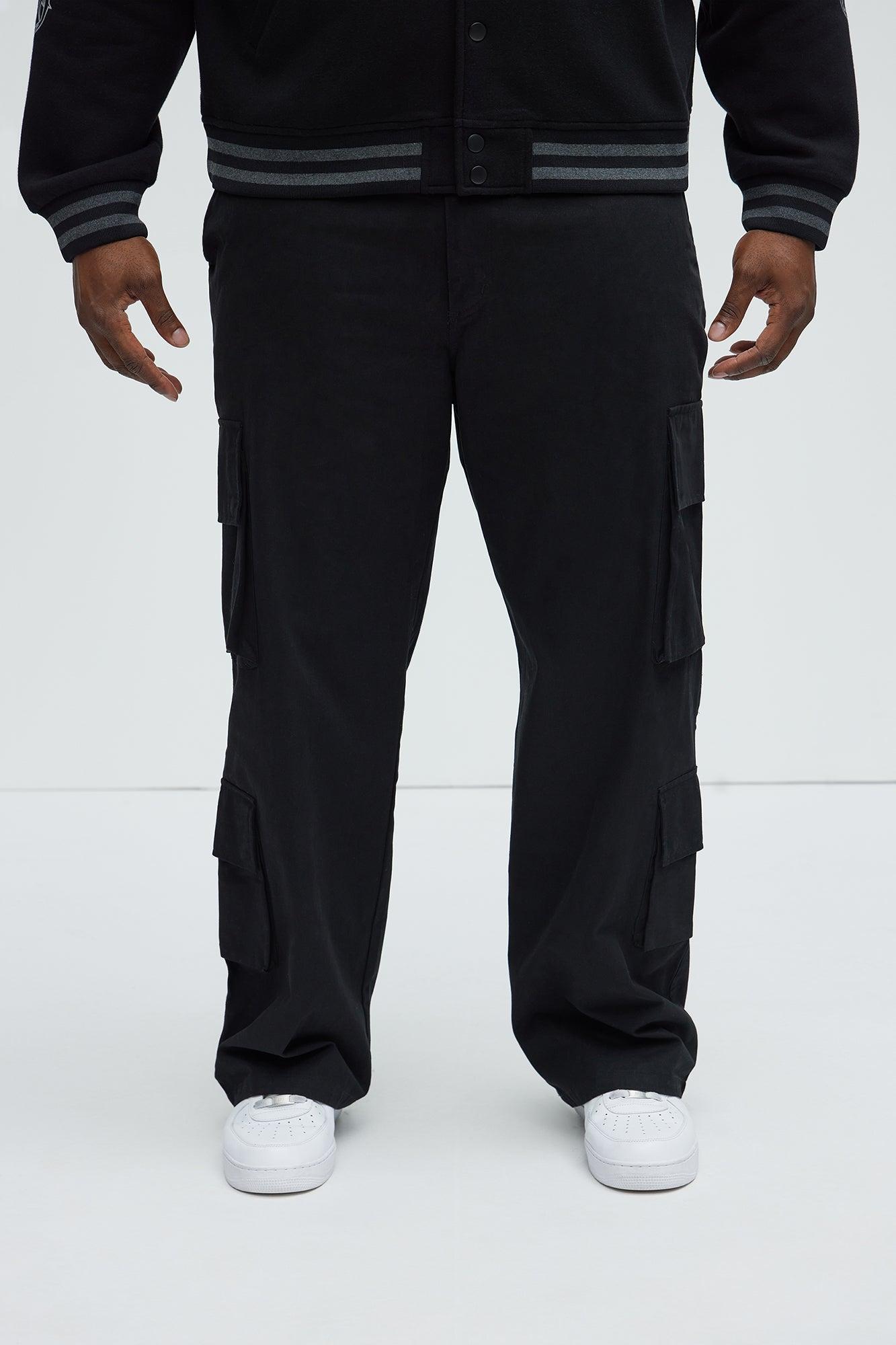 Loose Screw Baggy Cargo Pants - Black Product Image