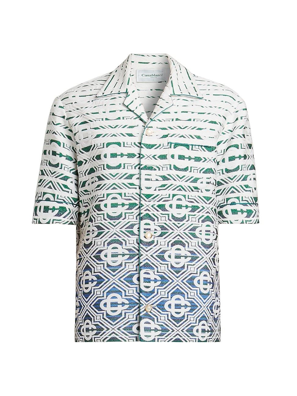 Mens Monogrammed Cotton-Blend Shirt Product Image