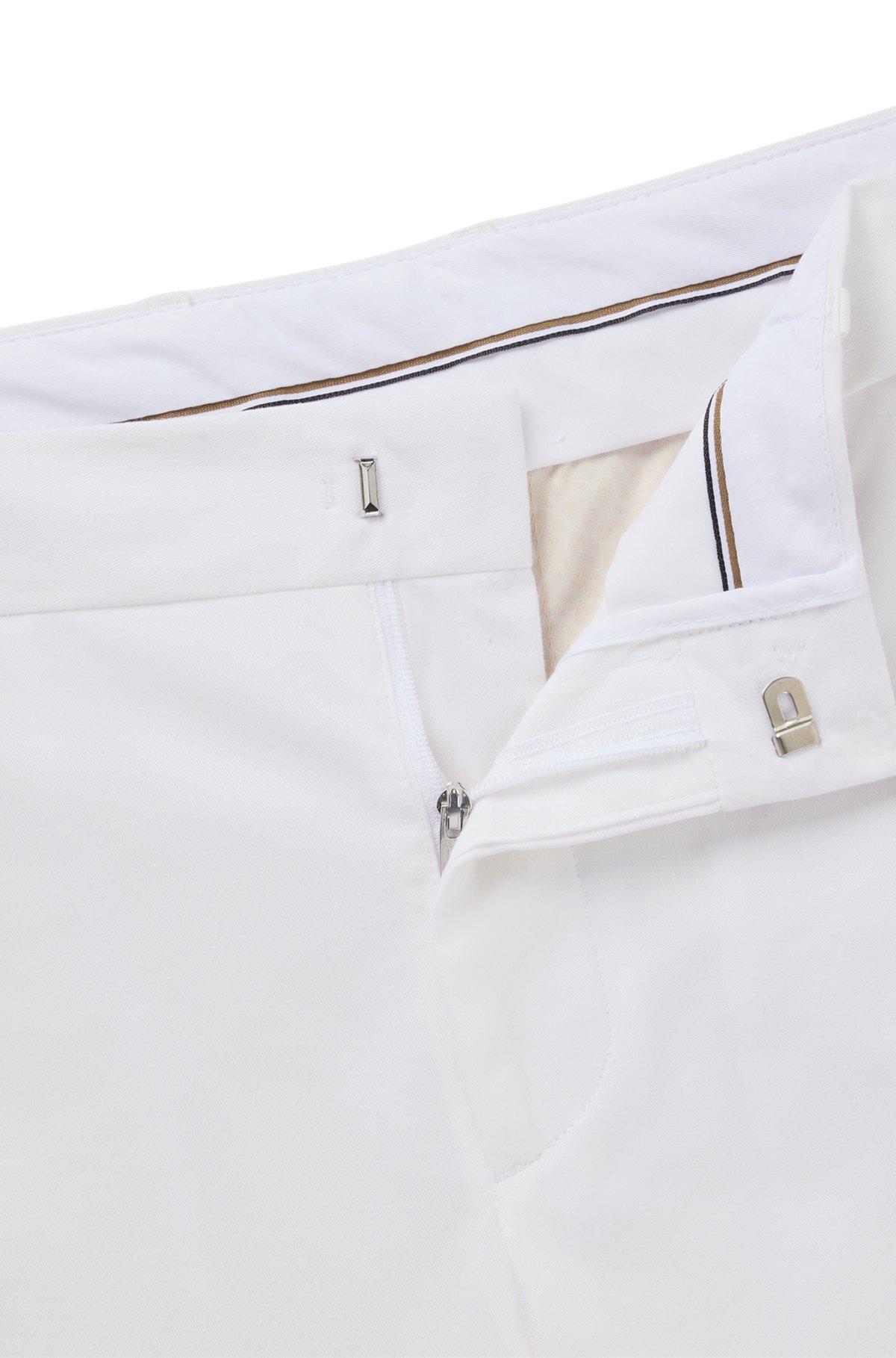 BOSS - Formal trousers in comfort-stretch cotton - White Product Image