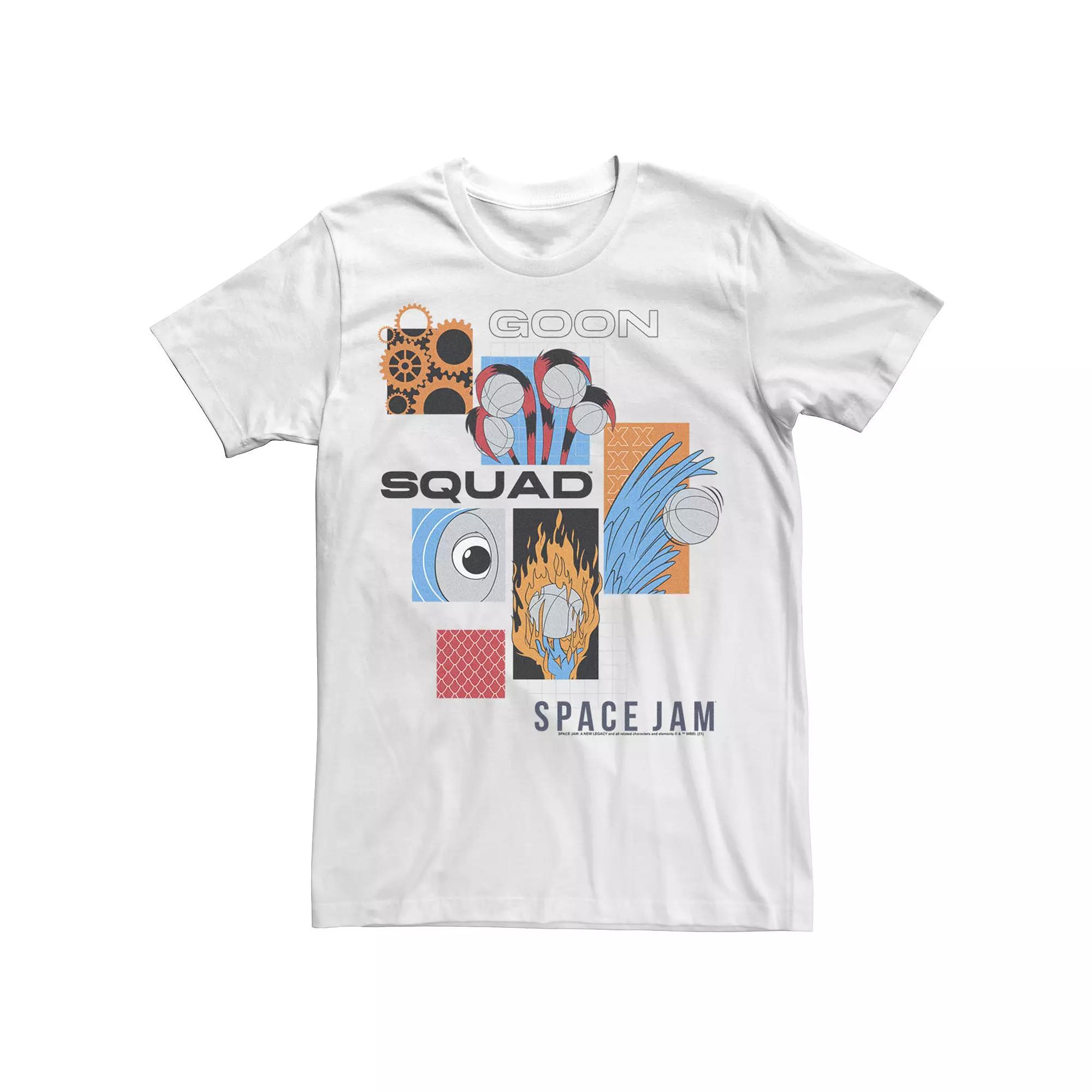 Men's Space Jam 2 Goon Squad Panel Collage Tee, Size: XL, White Product Image
