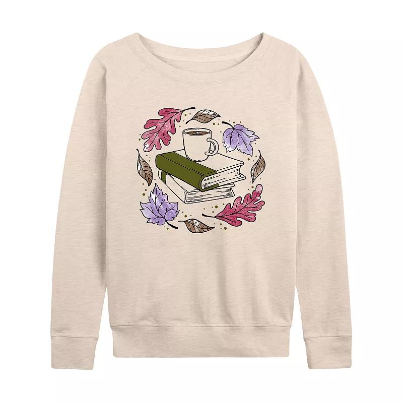 Women's Autumn Books Leaves French Terry Long Sleeve Tee, Girl's,  Product Image