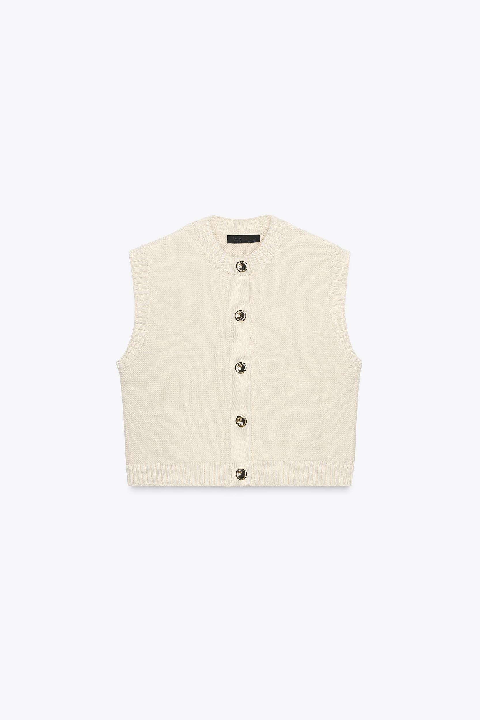 GOLD BUTTON KNIT VEST Product Image