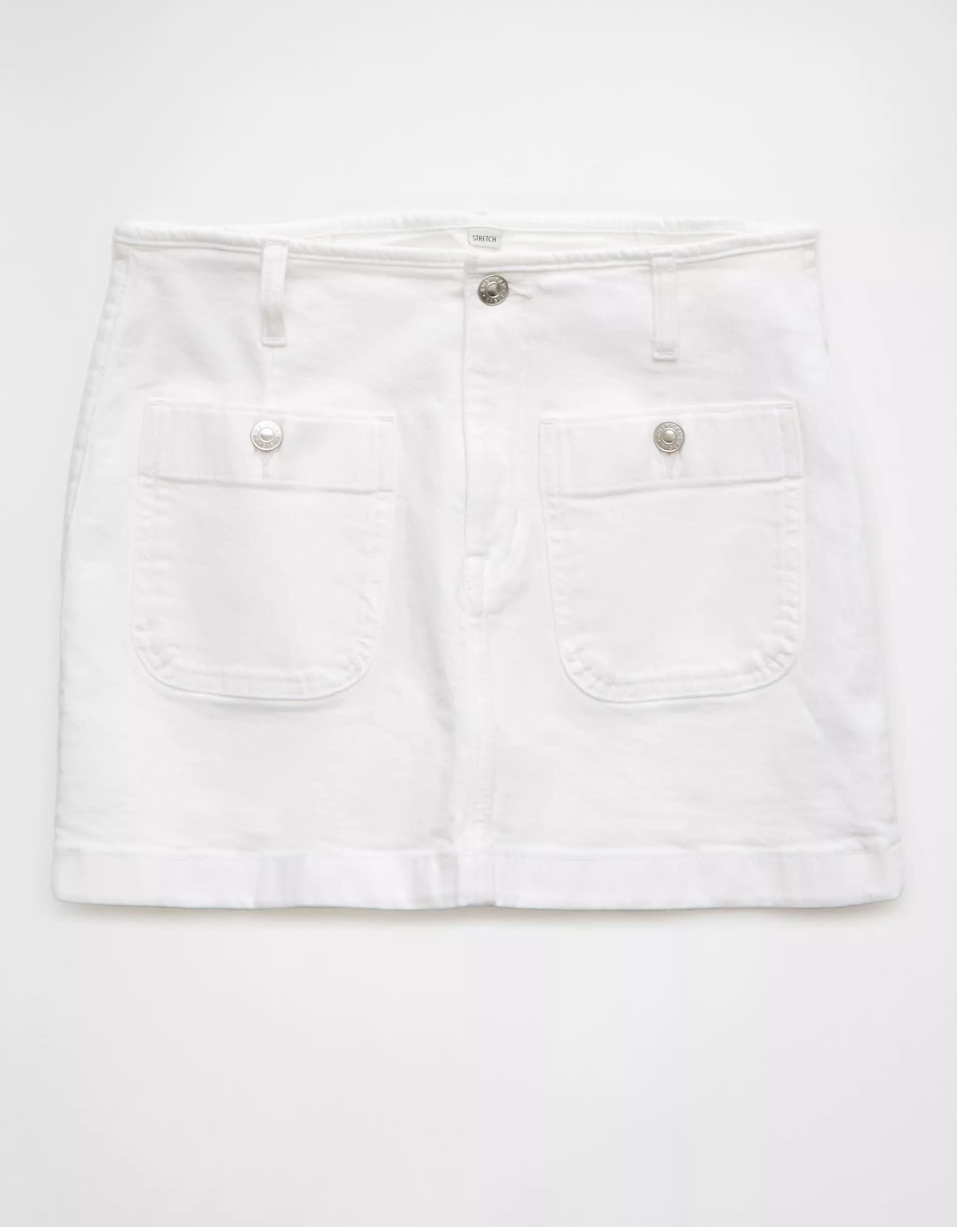 AE Stretch Low-Rise A-Line Denim Mini Skirt Product Image