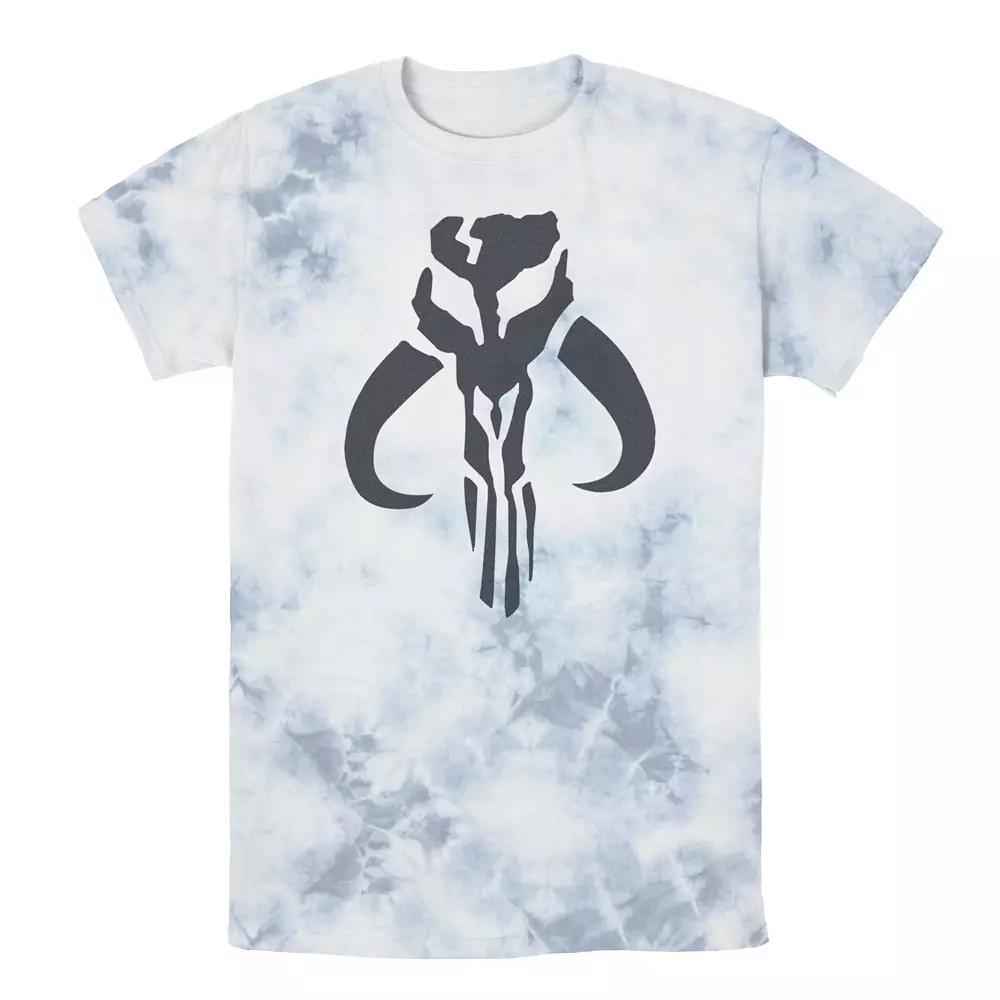 Men's Star Wars The Mandalorian Mythosaur Skull Logo Tee, Boy's, Size: Small, White Blue Product Image