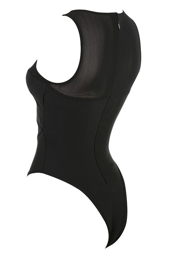 Chiara  black sleeveless bandage bodysuit - sale Product Image