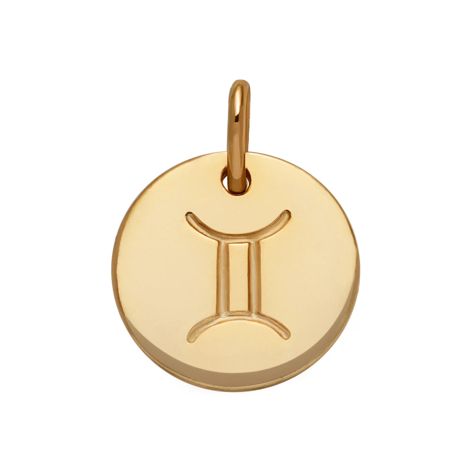 PRIMROSE 18k Gold Over Silver Etched Zodiac Disc Charm, Women's, Gold Tone Libra Product Image