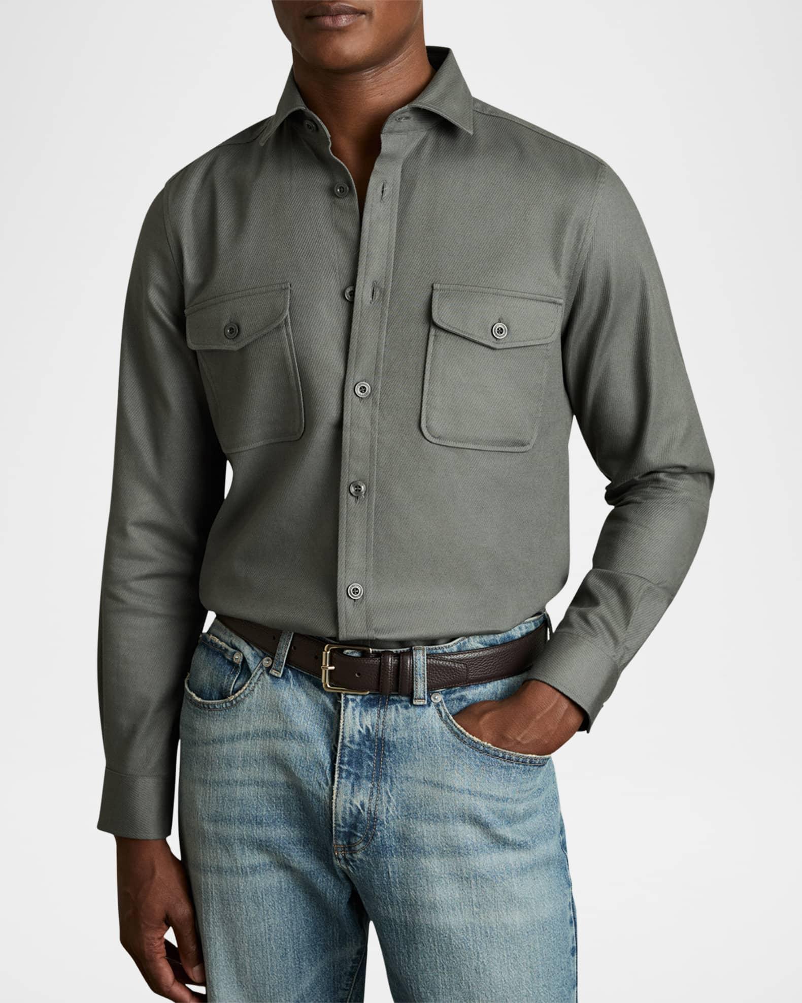 Men's Whisper Twill Twin-Pocket Overshirt Product Image