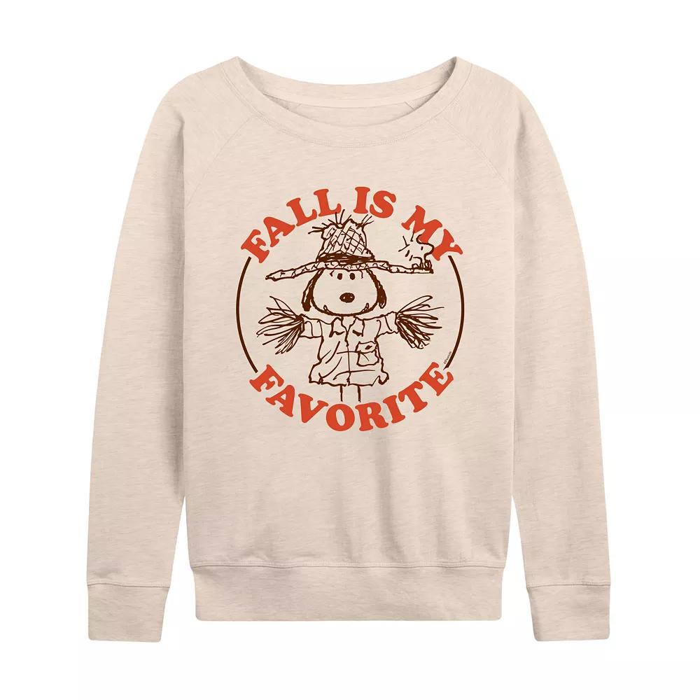 Women's Peanuts Snoopy Fall Is My Favorite French Terry Long Sleeve Tee,  Product Image
