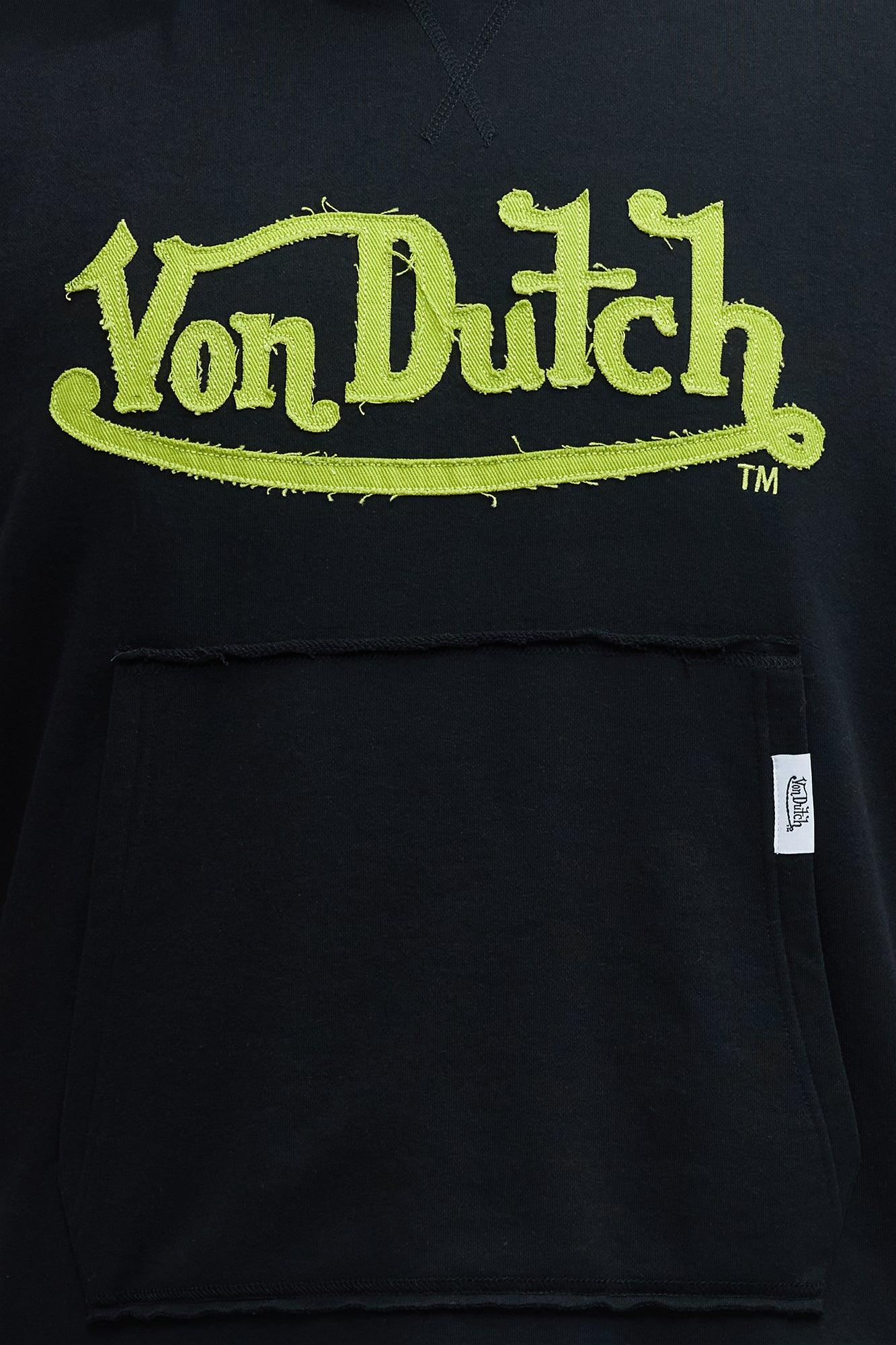 Von Dutch Contrast Stitch Sleeveless Hoodie - Black Product Image