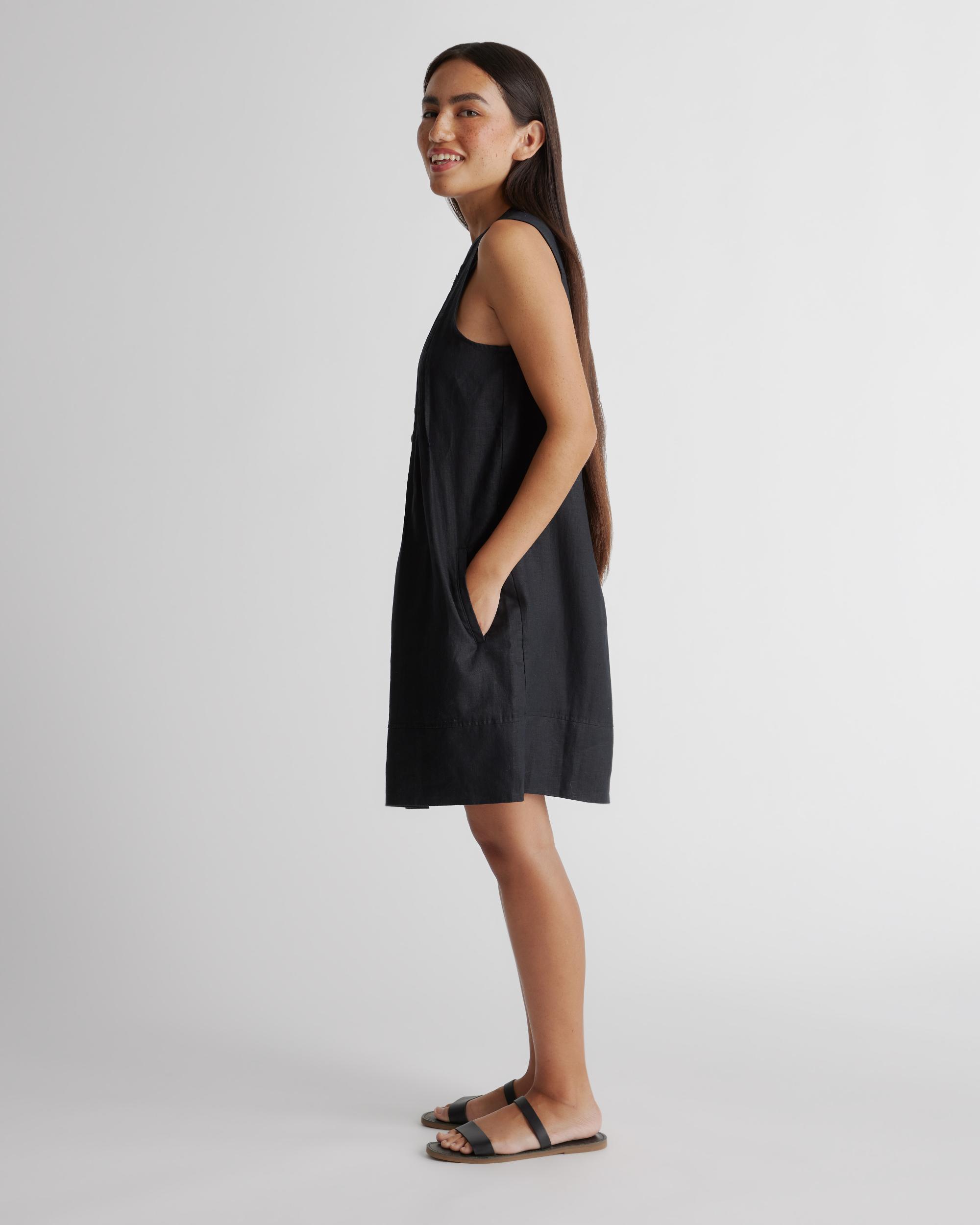 Quince | Women's 100% European Linen Sleeveless Swing Dress Product Image