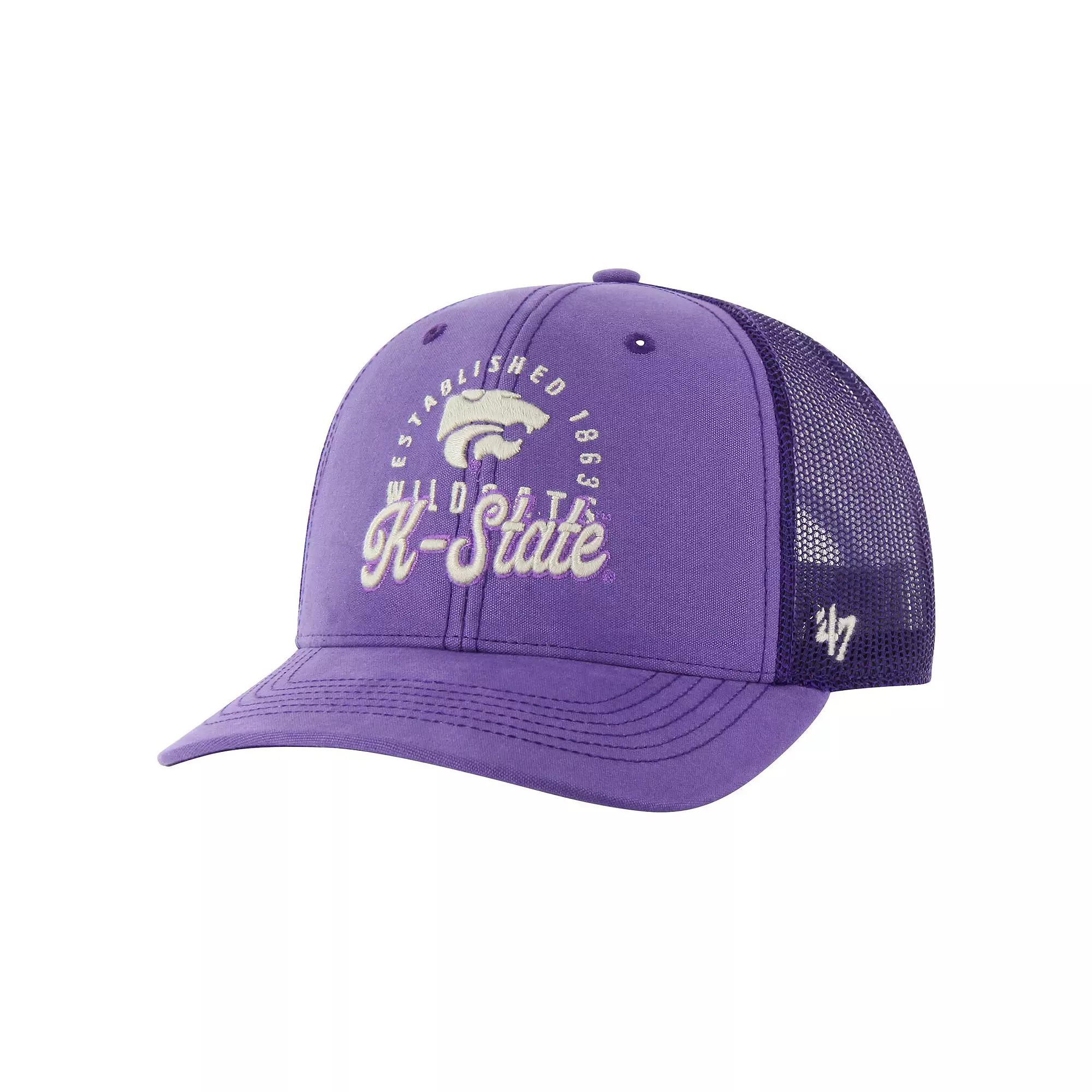 Men's '47 Purple Kansas State Wildcats Pitstop Trucker Adjustable Hat Product Image