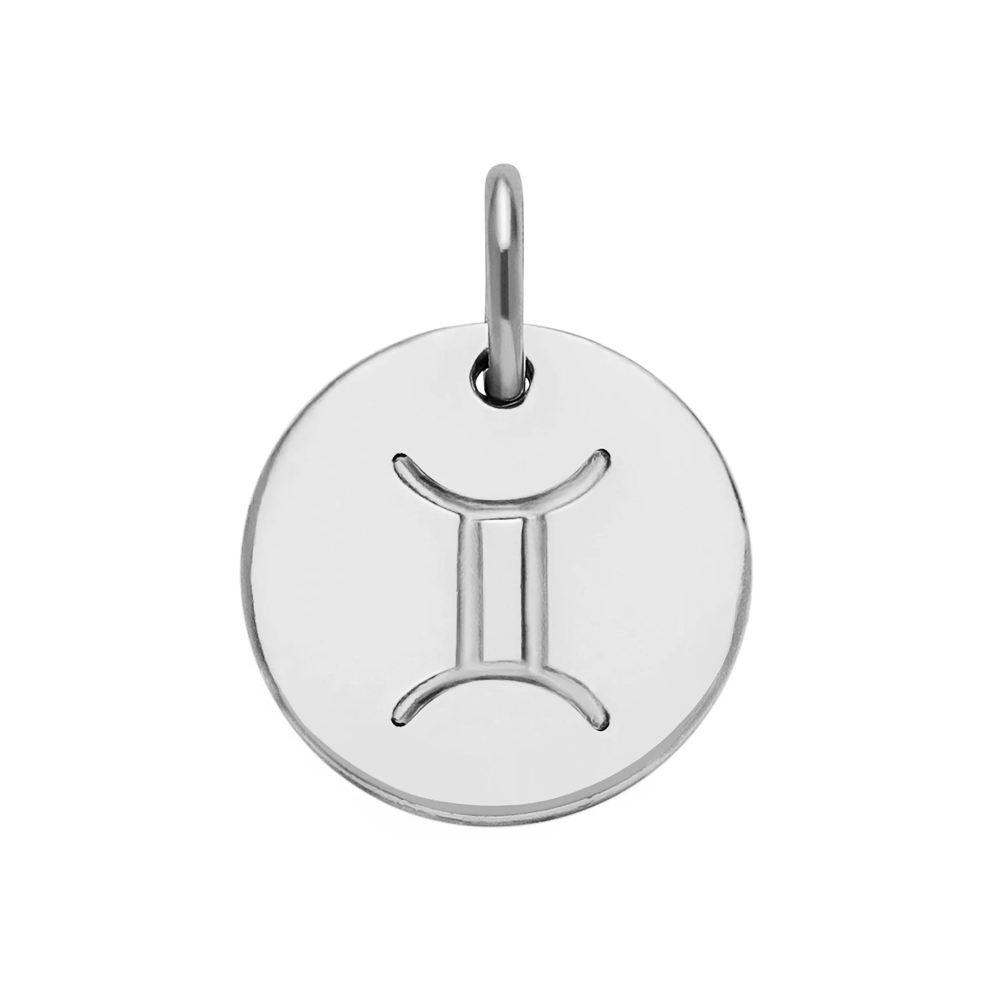 PRIMROSE Sterling Silver Etched Zodiac Disc Charm, Women's, Sterling Pisces Product Image