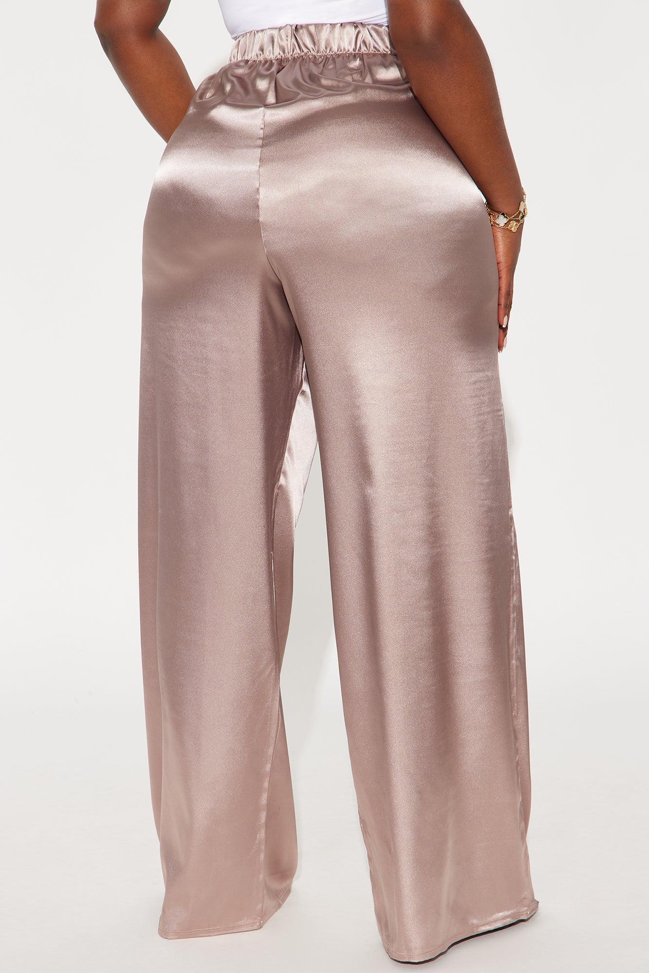 Tone It Down Satin Trouser - Tan Product Image