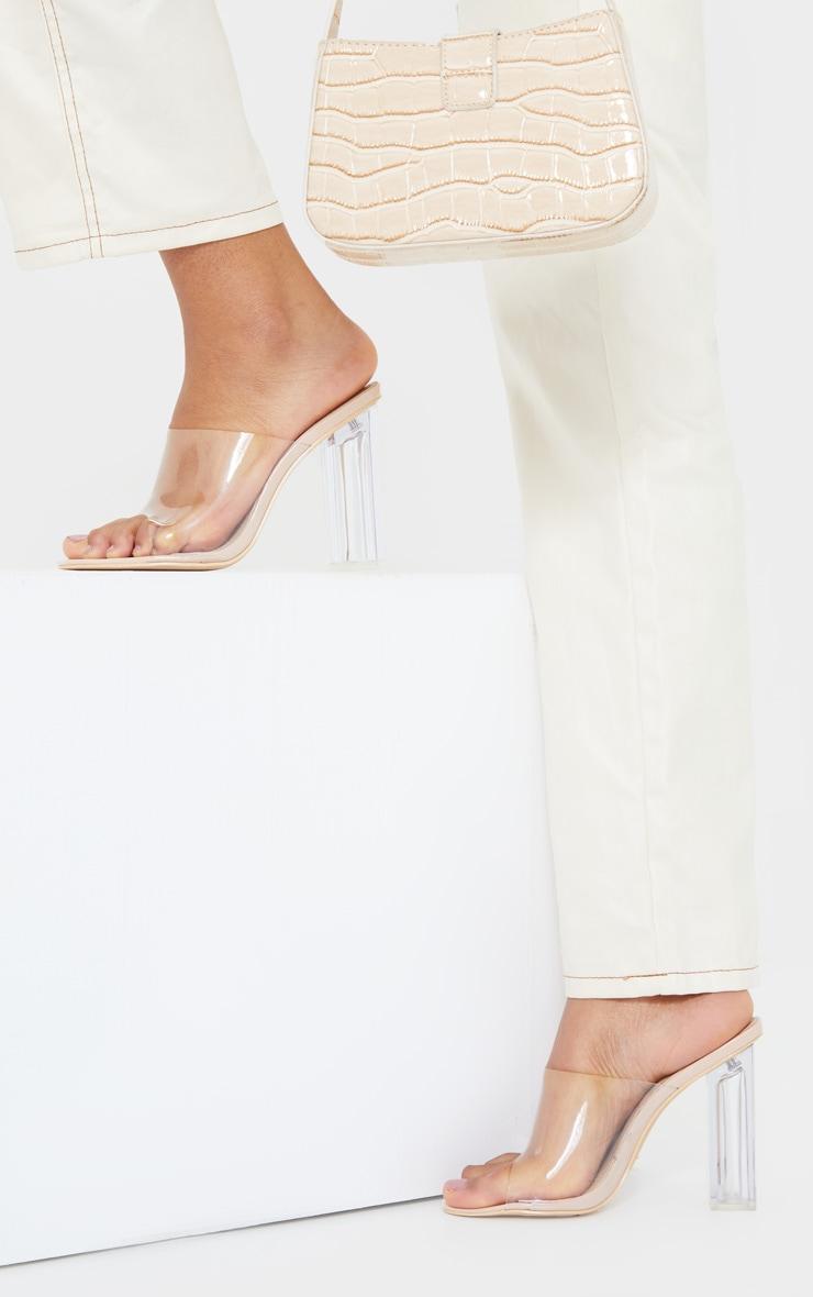 Nude Clear High Block Mule Heel Product Image