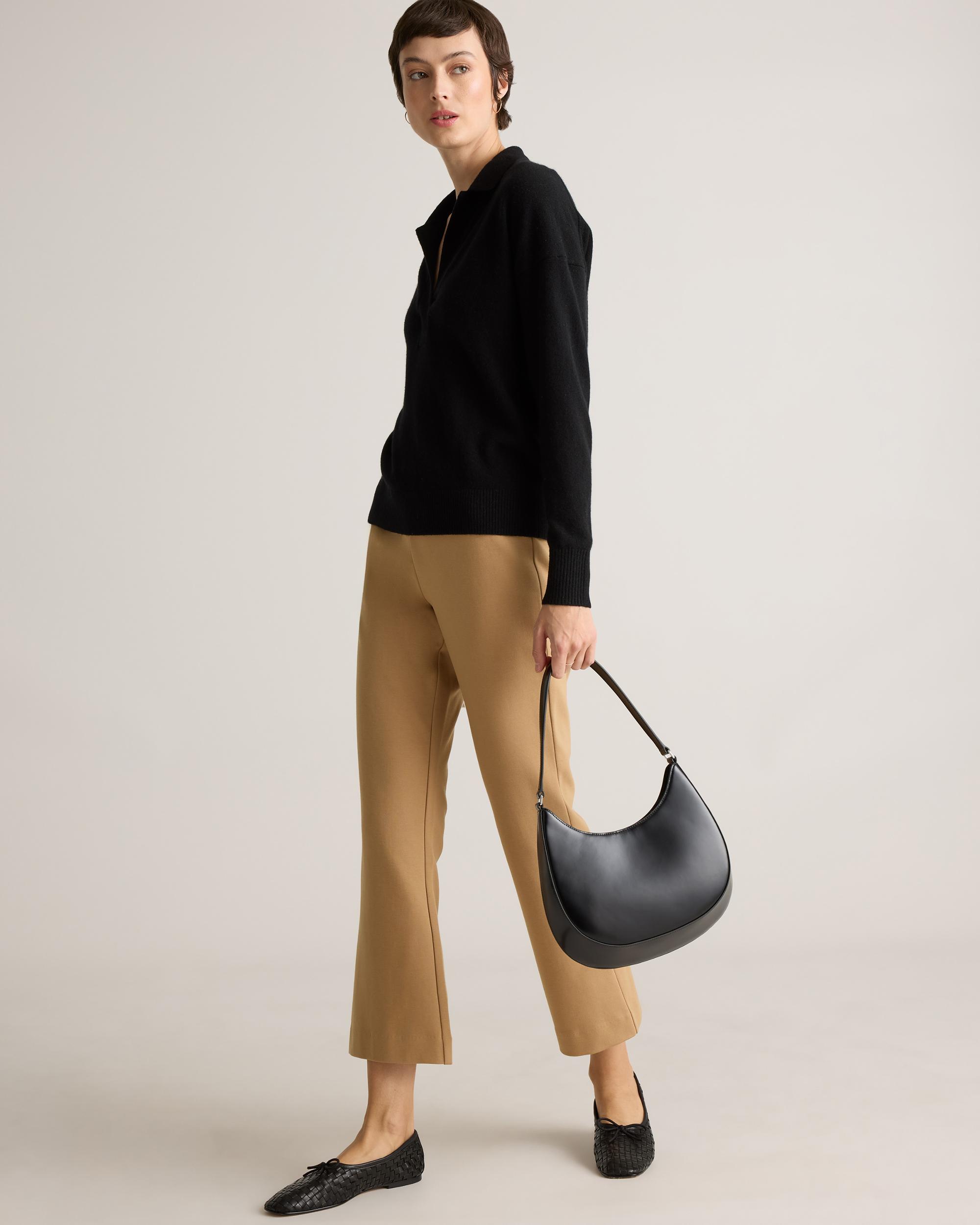 Quince | Women's Double Knit Kick Flare Pants Size XS, Organic Cotton Product Image