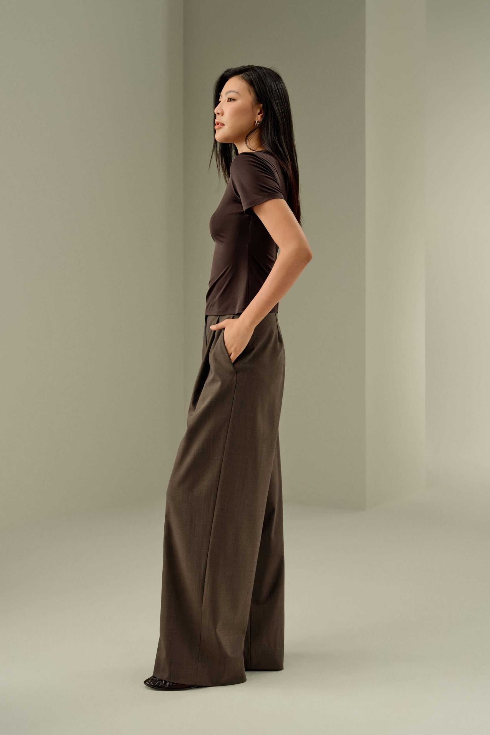 Slim Fitted Silk Jersey Tee Product Image