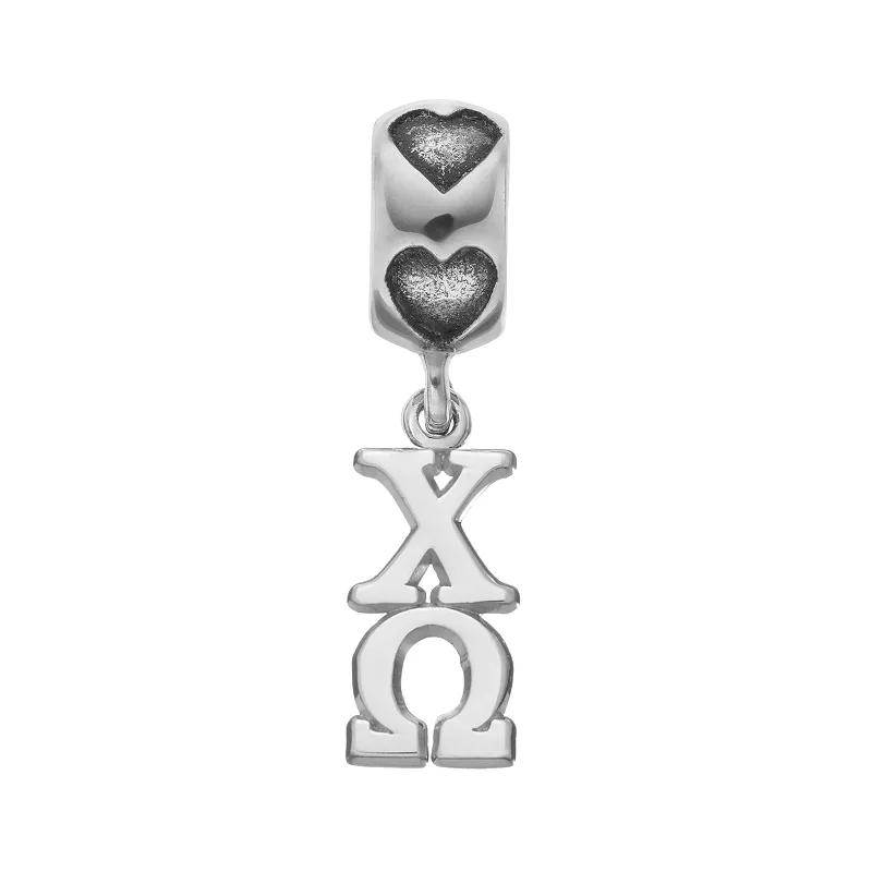 LogoArt Chi Omega Sterling Silver Sorority Charm, Womens, Grey Product Image