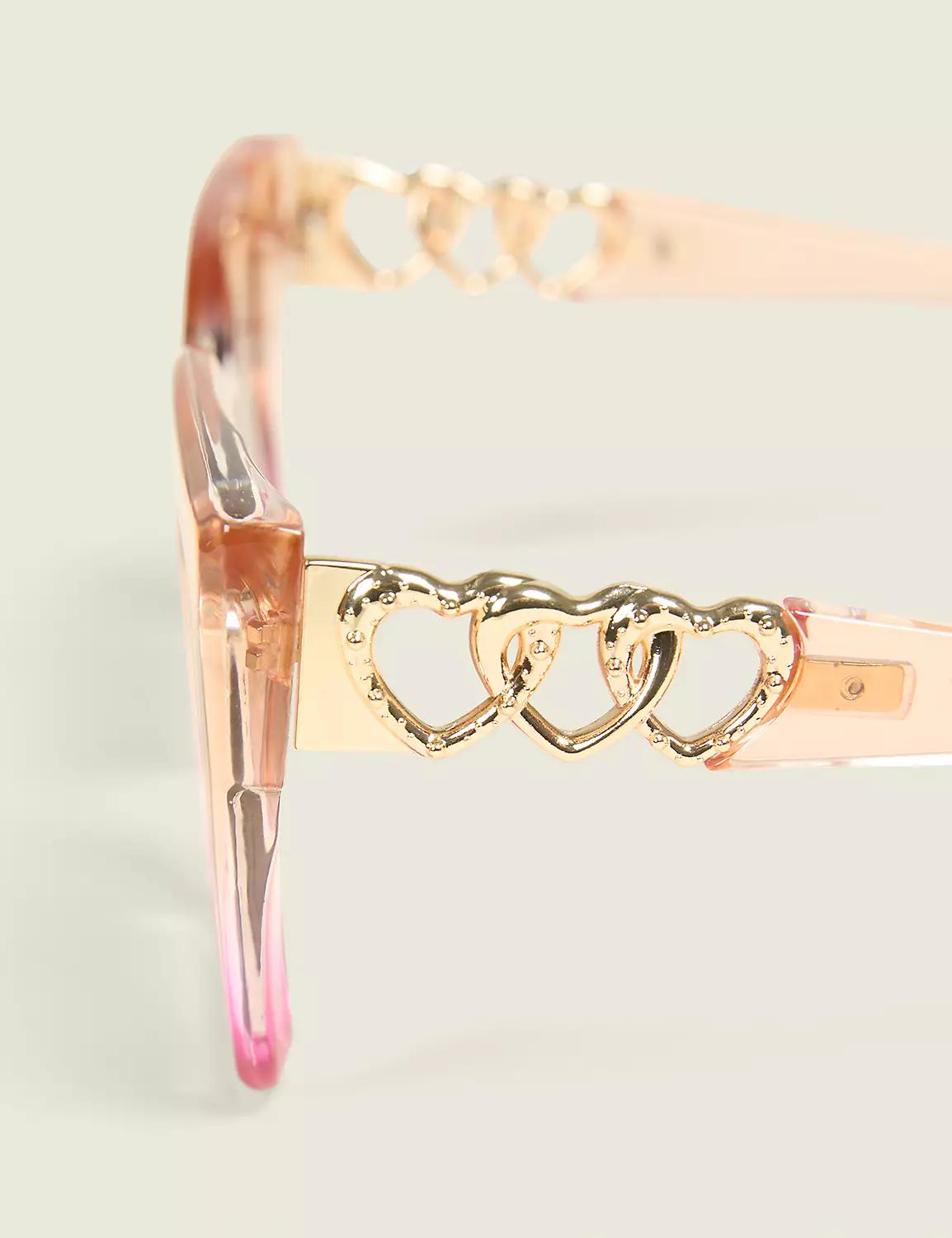 Coral Ombre Heart-Detail Sunglasses Product Image