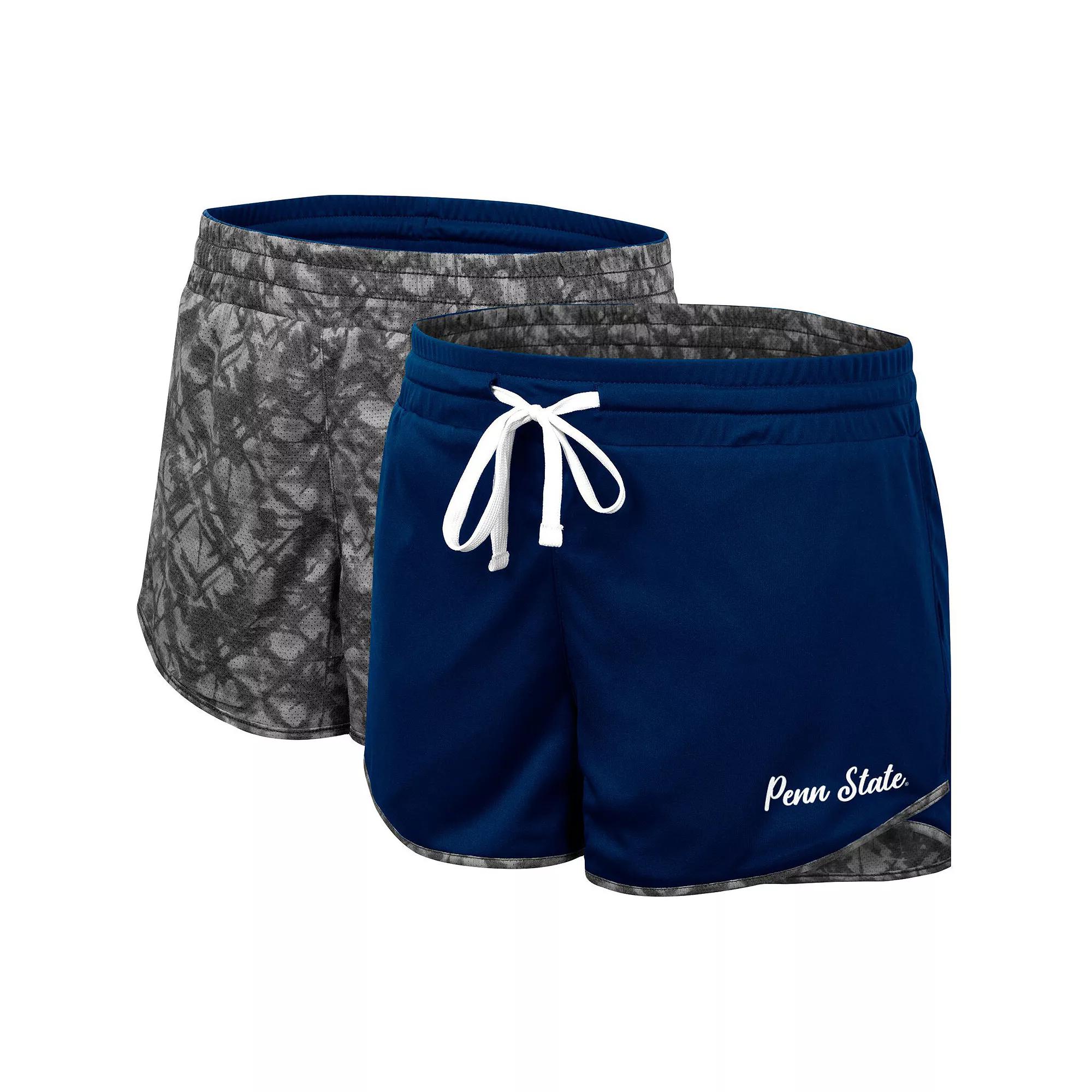 Women's Colosseum Navy/Charcoal Penn State Nittany Lions Fun Stuff Reversible Shorts, Size: XL, Blue Product Image