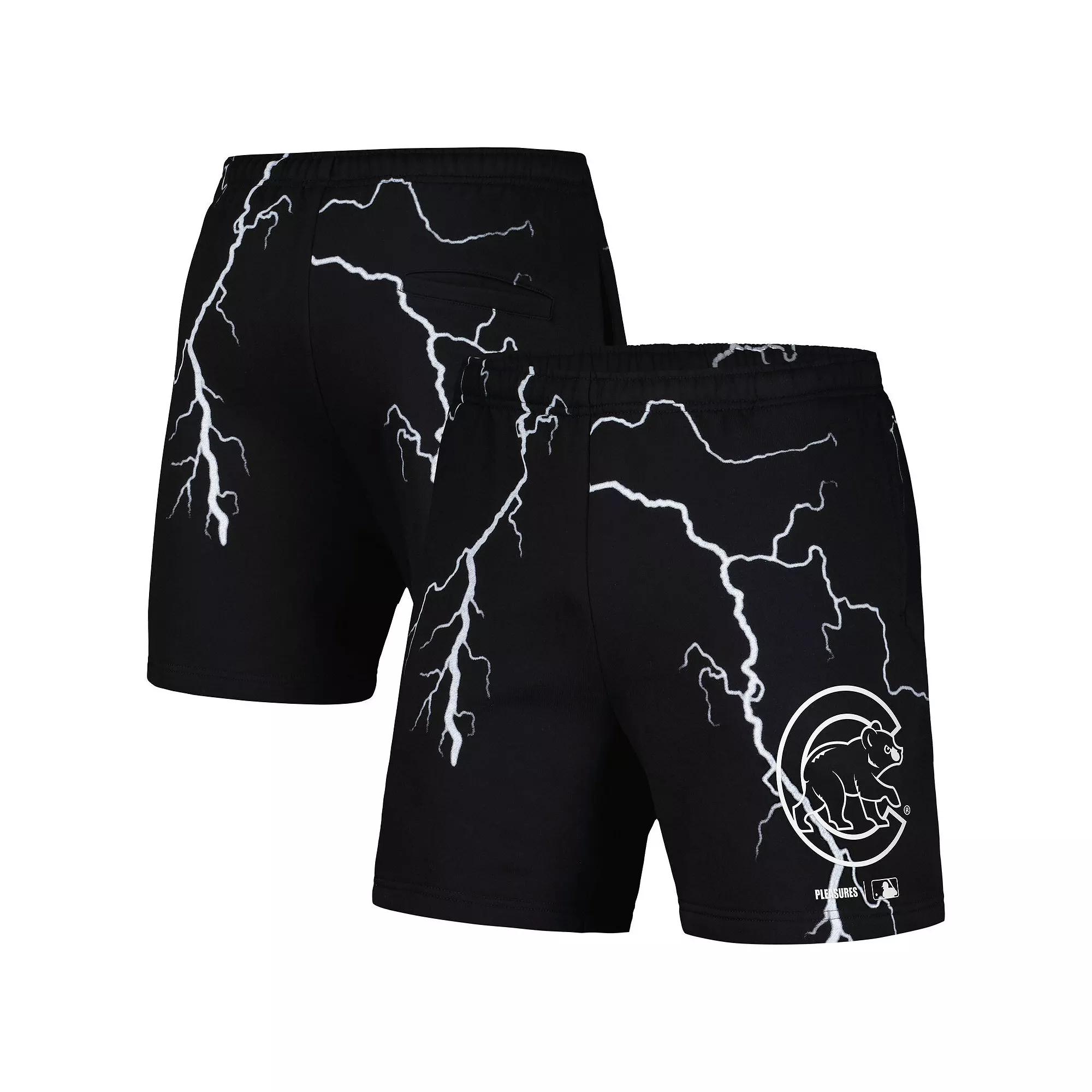 Men's PLEASURES Black Detroit Tigers Lightning Shorts,  Product Image